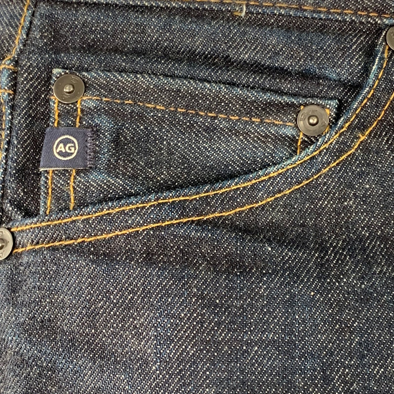 AG Adriano Goldschmied 30 Navy Contrast Stitch Cotton Slim Five Pockets Jeans Size US 30 / EU 46 - 2 Thumbnail