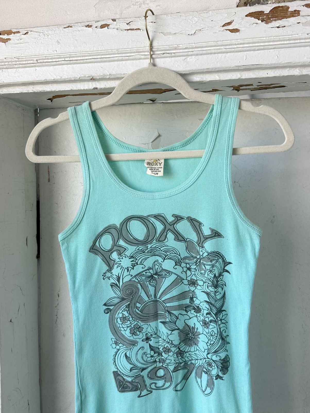 Beauty Beast × If Six Was Nine × Vintage Vintage Roxy Made in USA Printed Tank Top Size M / US 6-8 / IT 42-44 - 2 Thumbnail