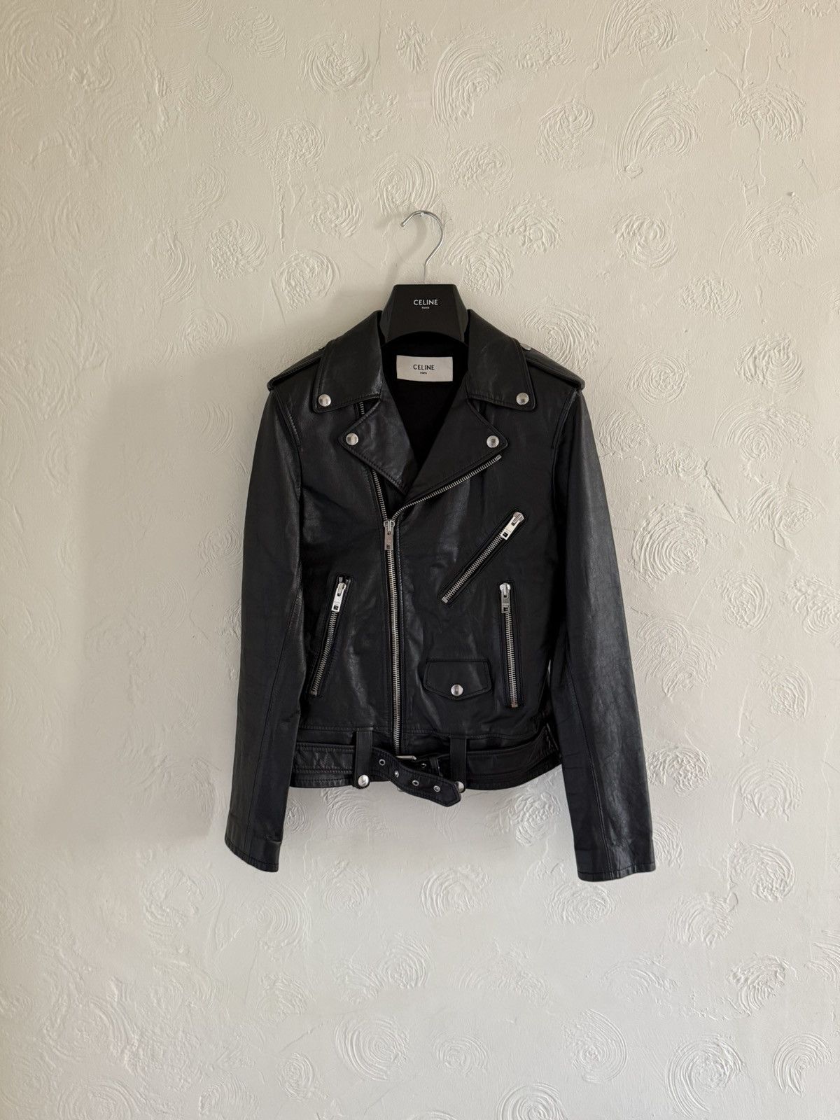 Celine × Hedi Slimane Grail — Celine SS19 biker leather jacket runway Size US S / EU 44-46 / 1 - 2 Thumbnail