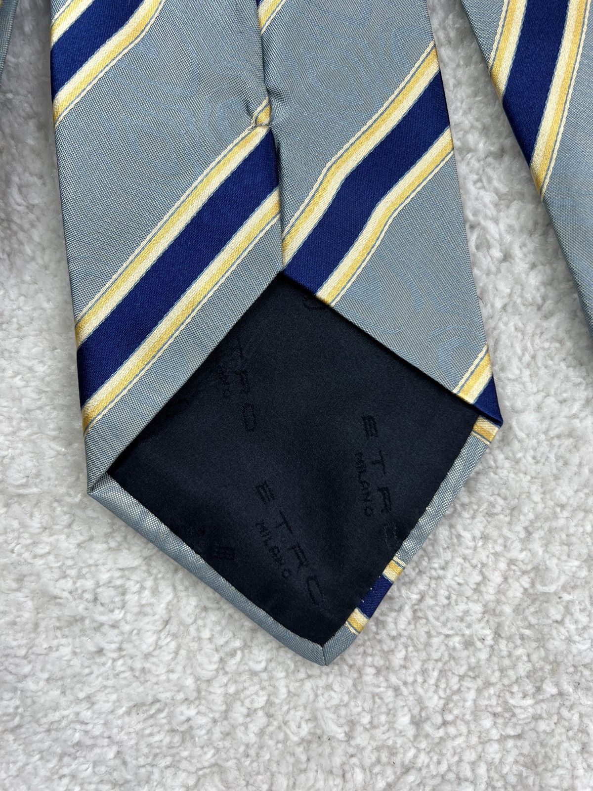 Etro Vintage Etro Italy Silk Geometric Blue Luxury Tie Size ONE SIZE - 7 Thumbnail
