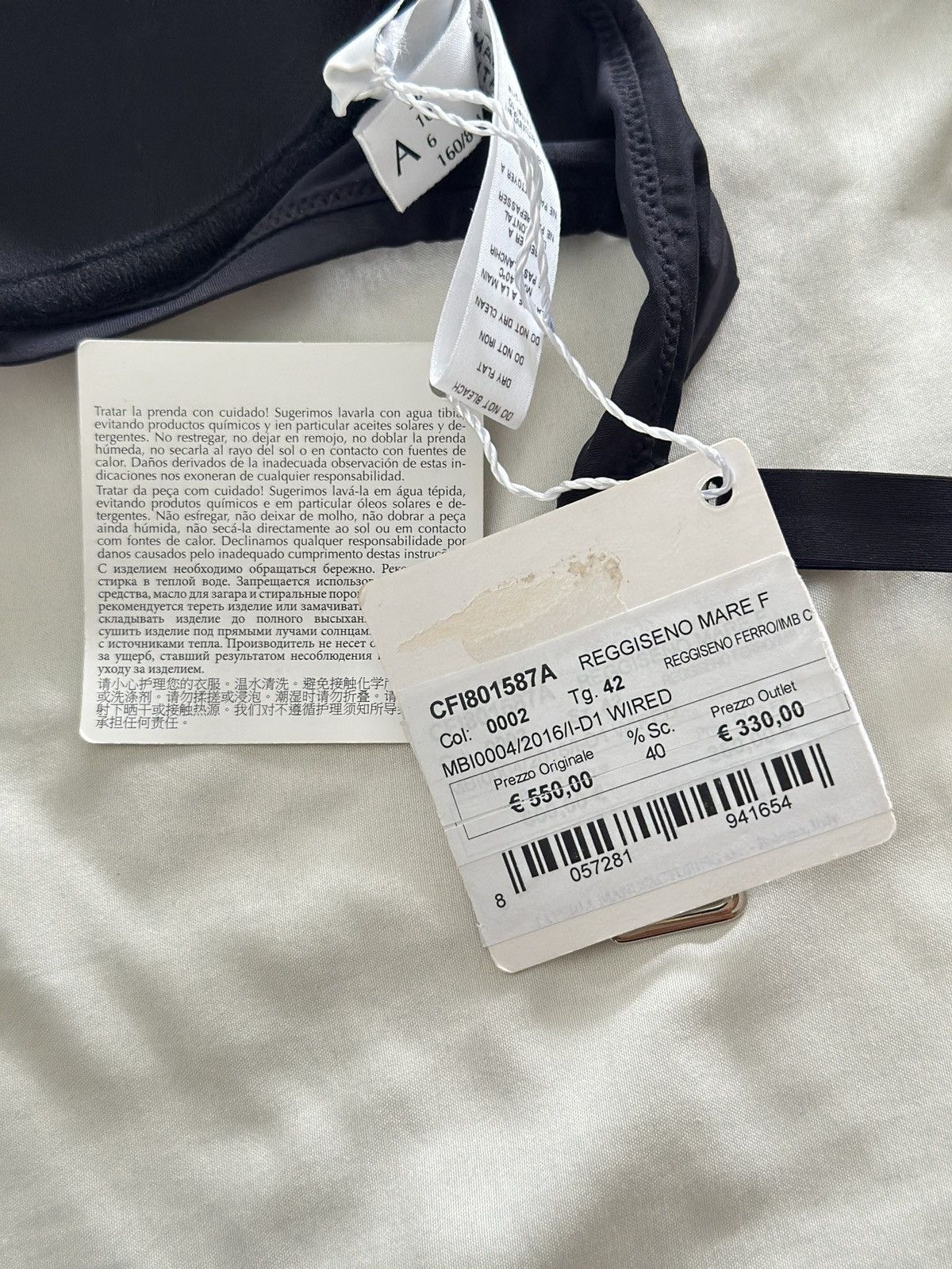 La Perla La Perla black underwired bikini top Reggiseno mare F/it42 Size ONE SIZE - 7 Thumbnail