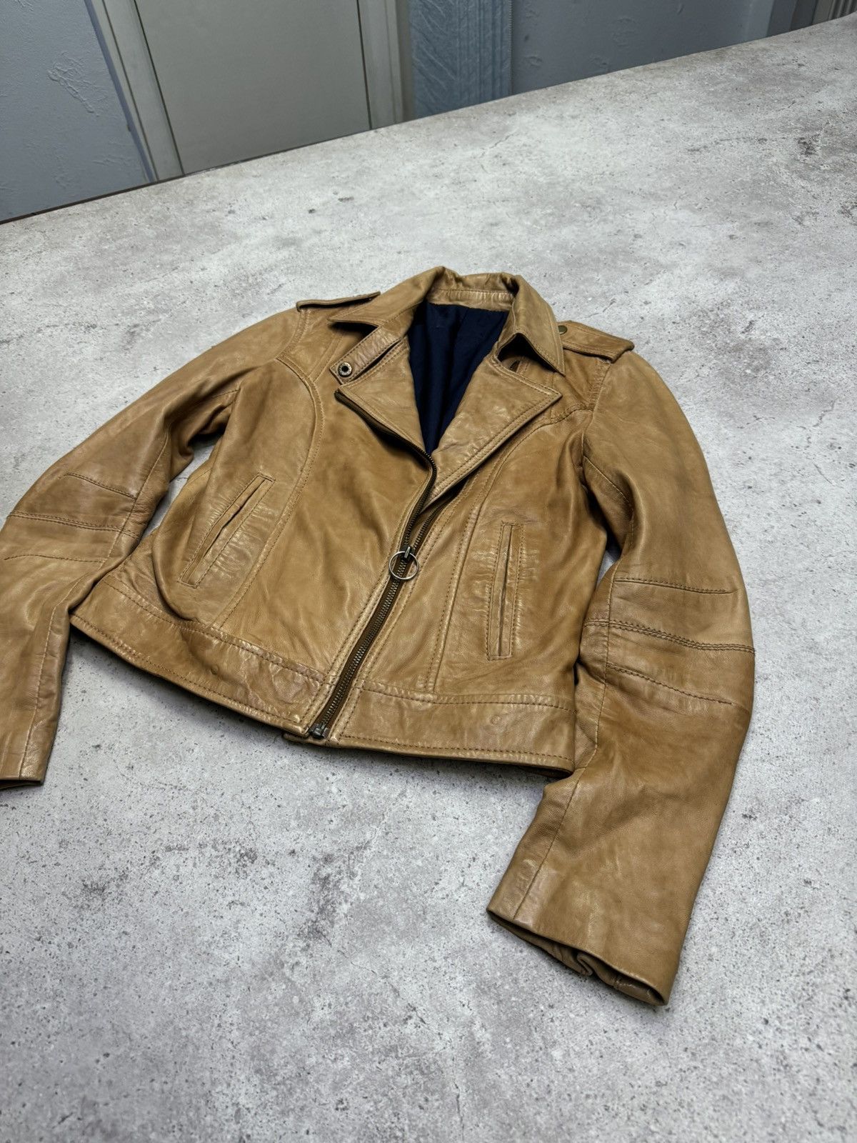 Japanese Brand Vintage 00s Asymmetric Zip Leather Jacket Rick Owens Style Size US S / EU 44-46 / 1 - 3 Thumbnail