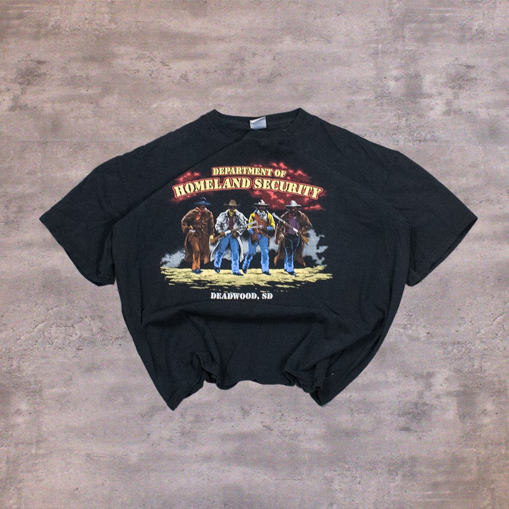 Gildan Y2K 00's Homeland Security Comdey Baggy Black T-Shirt Size US XXL / EU 58 / 5 - 1 Thumbnail