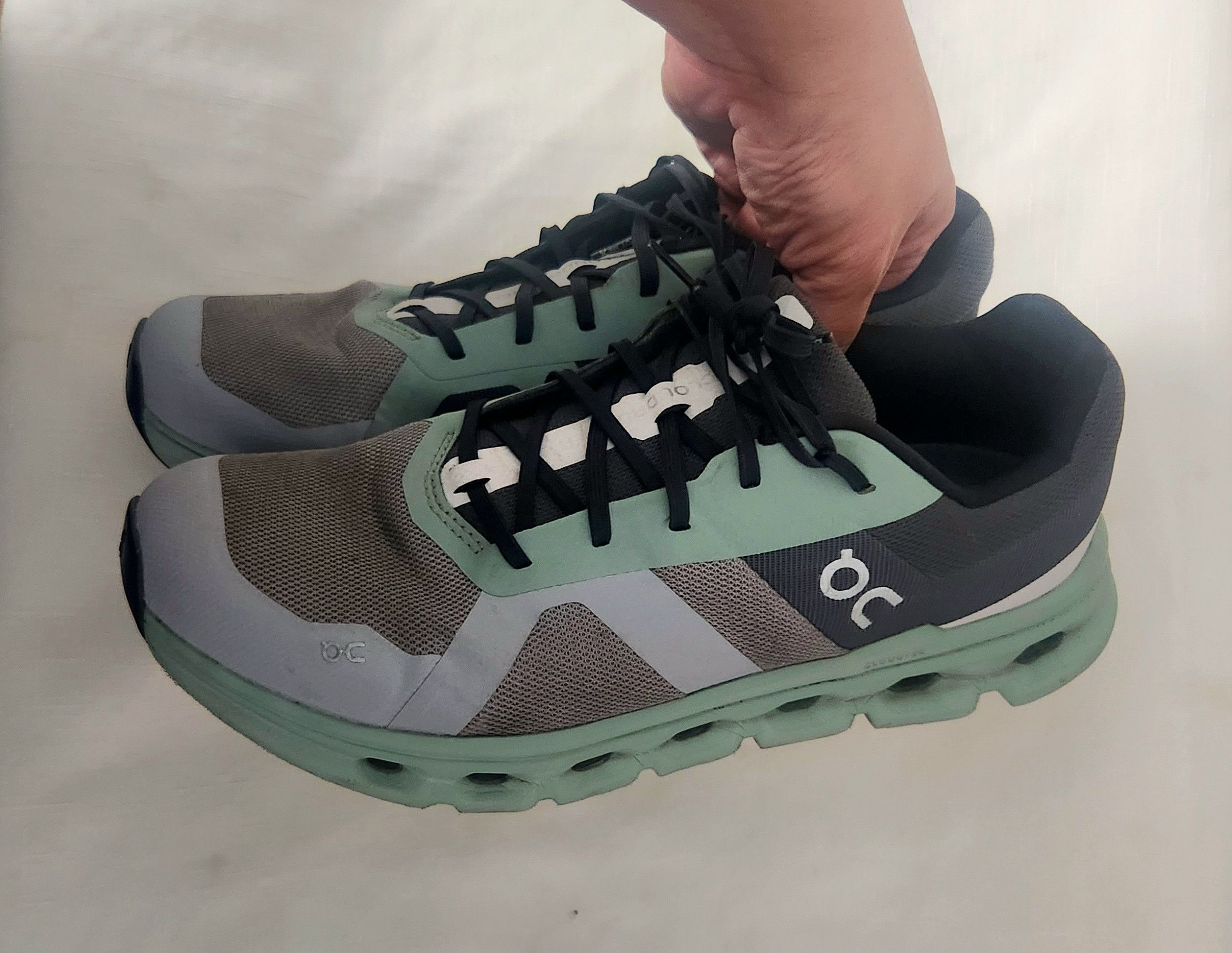 On On Running Men's Cloudrunner Sneakers Alloy/Moss Size 10.5 Size US 10.5 / EU 43-44 - 1 Thumbnail