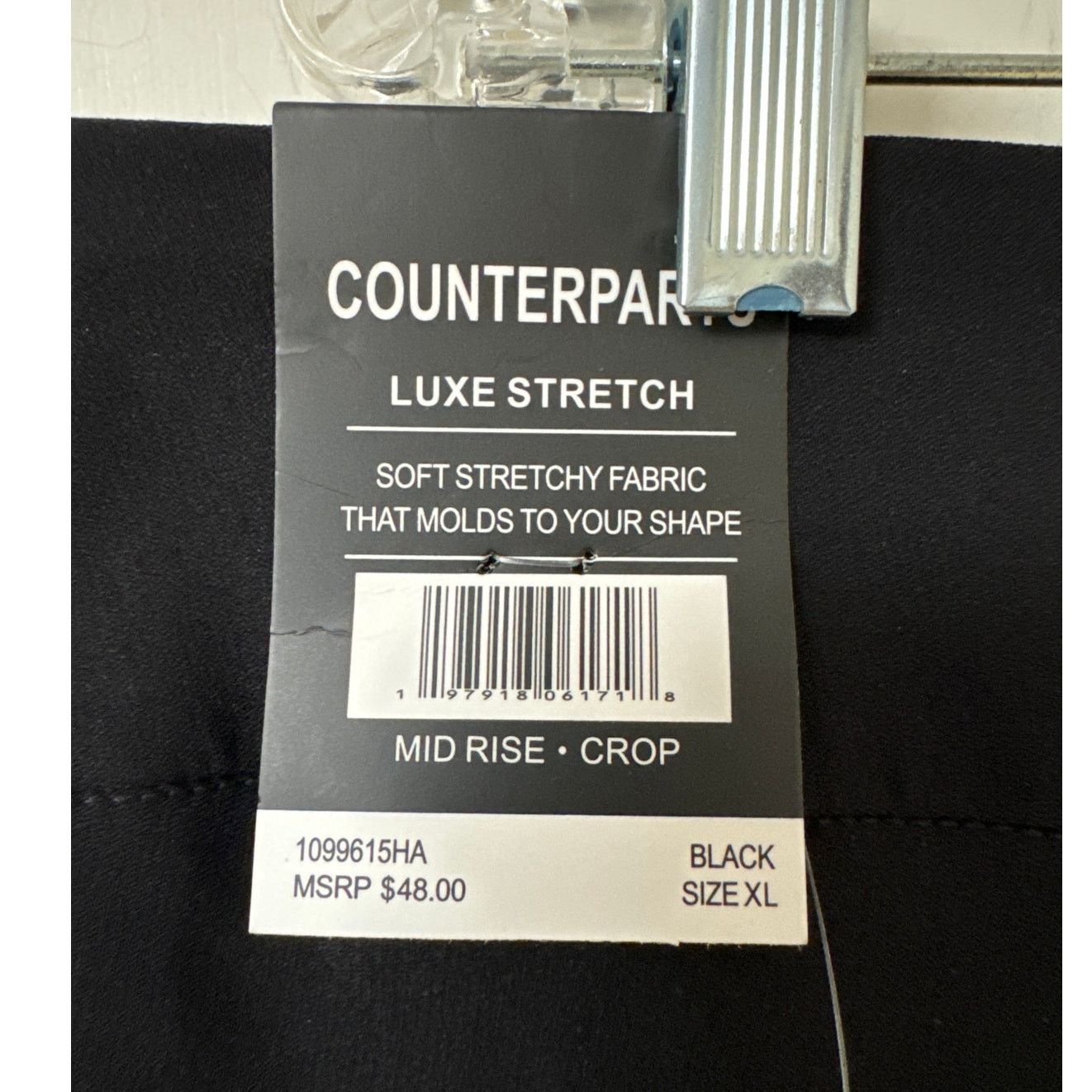 Other NWT Counterparts Luxe Stretch XL Black Mid Rise Crop Pants Size 38" / US 16 / IT 52 - 3 Thumbnail