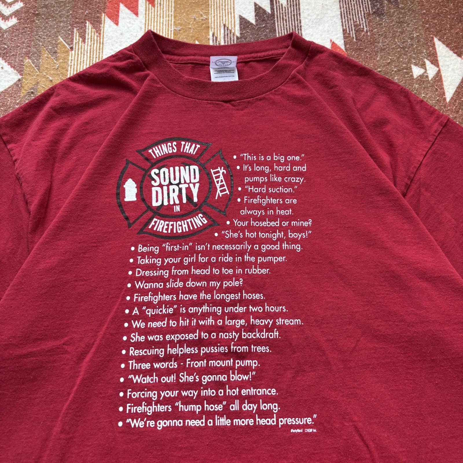 Delta Vintage Y2K Things That Sound Dirty In Firefighting Shirt Size US XL / EU 56 / 4 - 2 Thumbnail