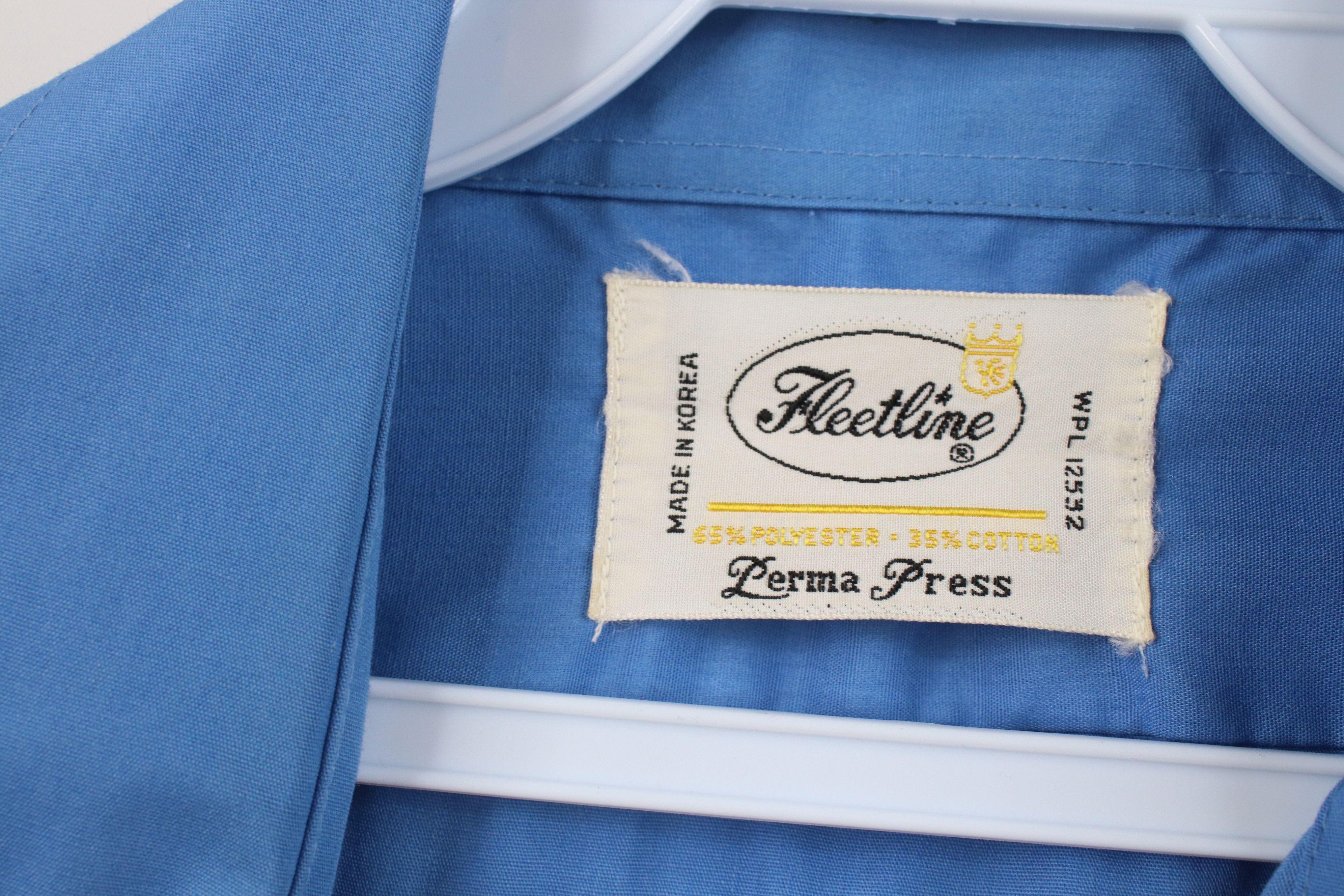 Vintage Vintage 70s Streetwear Collar Short Sleeve Button Shirt Blue Size US M / EU 48-50 / 2 - 8 Thumbnail
