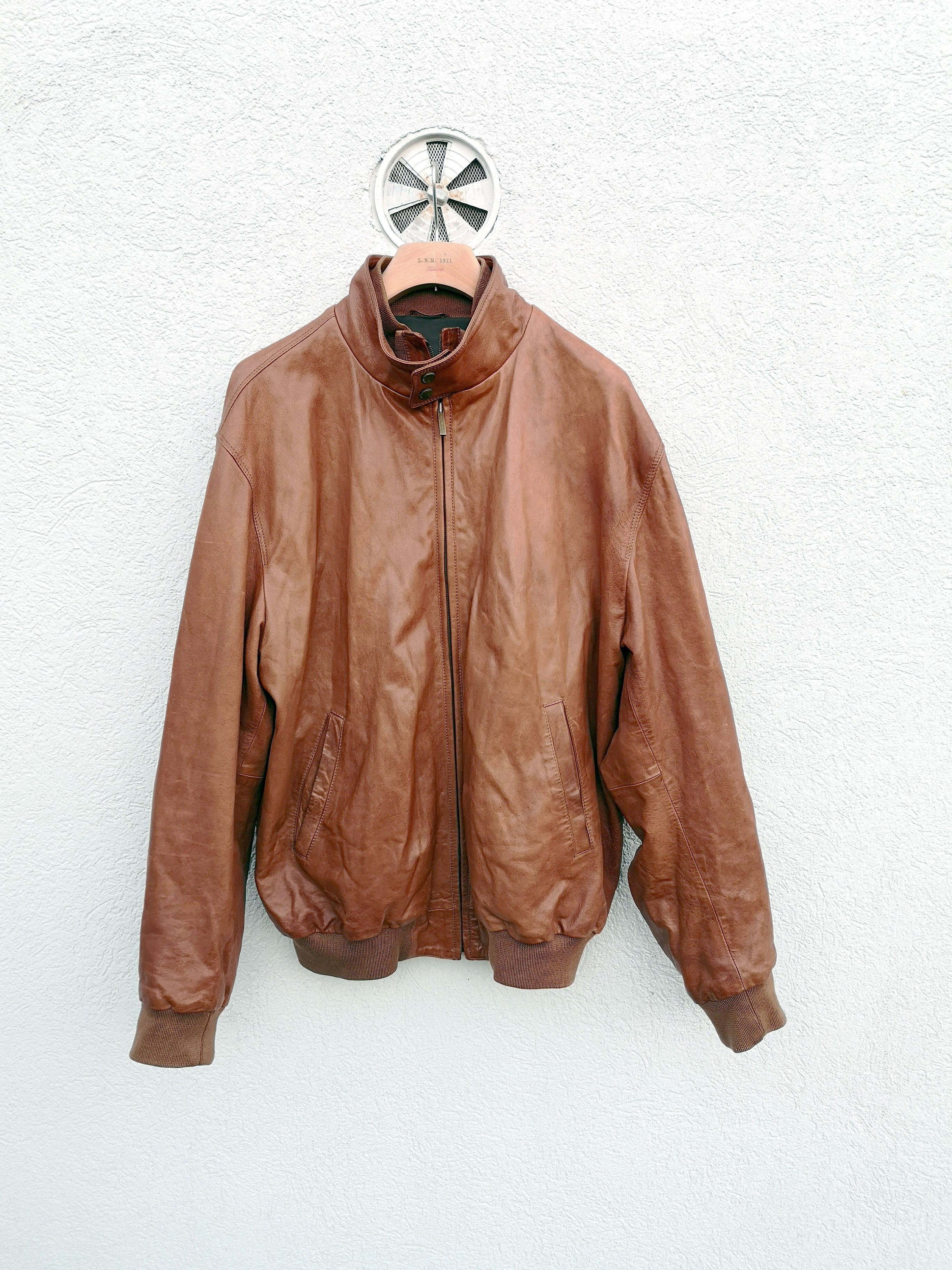 image of Fratelli Rossetti Nappa Leather Jacket - Cognac Brown in Red/Brown, Men's (Size XL)