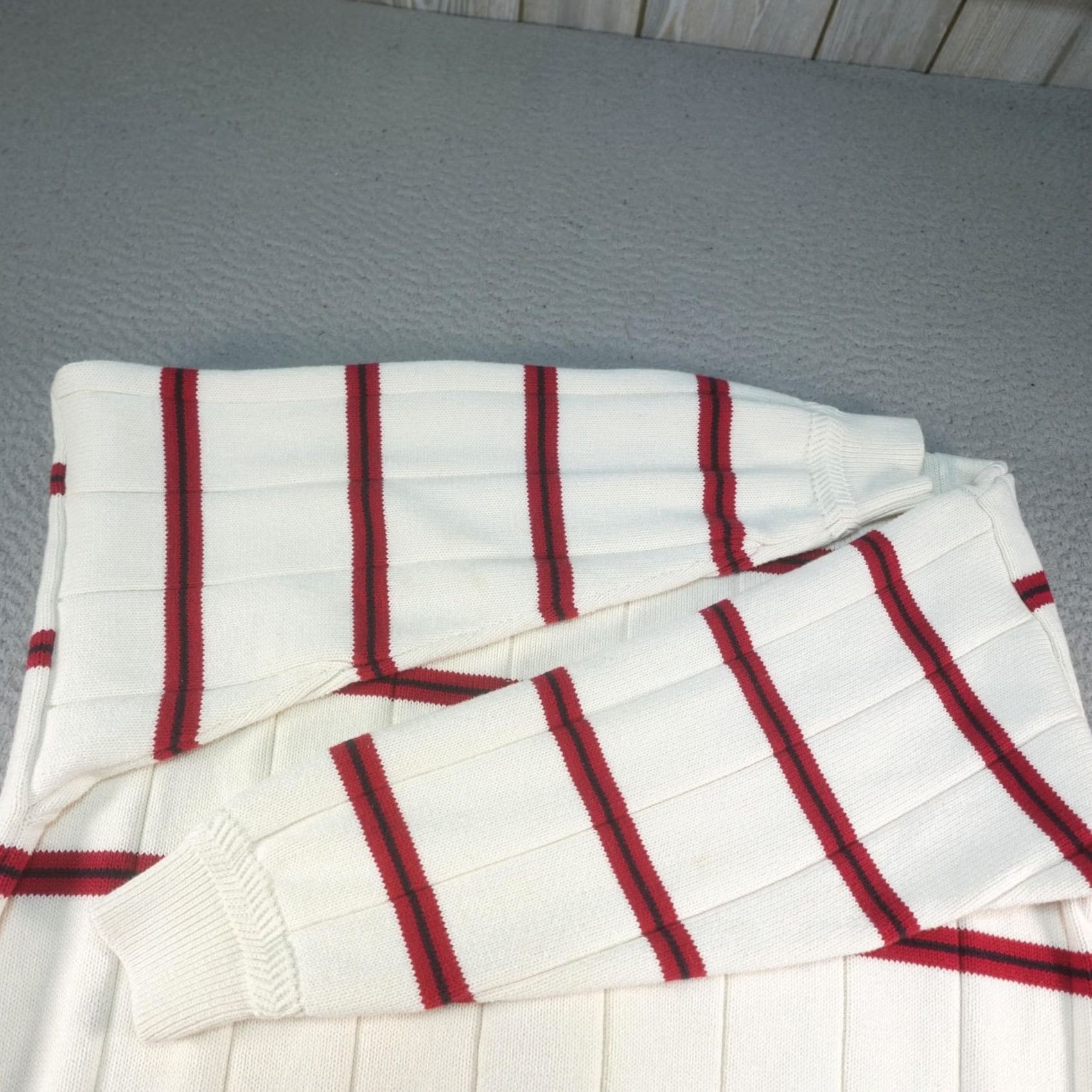 Nautica Nautica Sweater Mens 2XL White Striped Crewneck Knit Pullover Casual Winter Nautical Logo Sailboat Pattern Mens Size US XXL / EU 58 / 5 - 6 Thumbnail