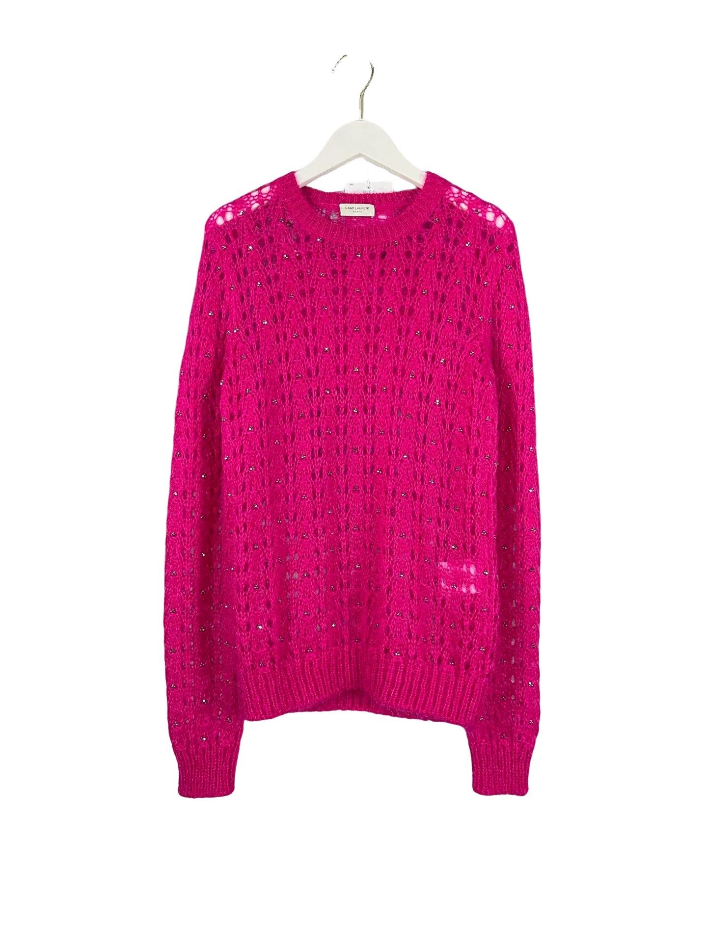 Saint Laurent Paris Saint Laurent Rhinestone Knit Sweater Size S Size S / US 4 / IT 40 - 1 Thumbnail