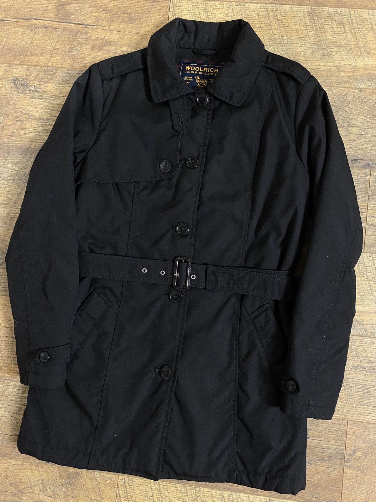 Japanese Brand Woolrich John Rich & Bros Quilted Lining Belted Trench Coat Size XL / US 12-14 / IT 48-50 - 4 Thumbnail