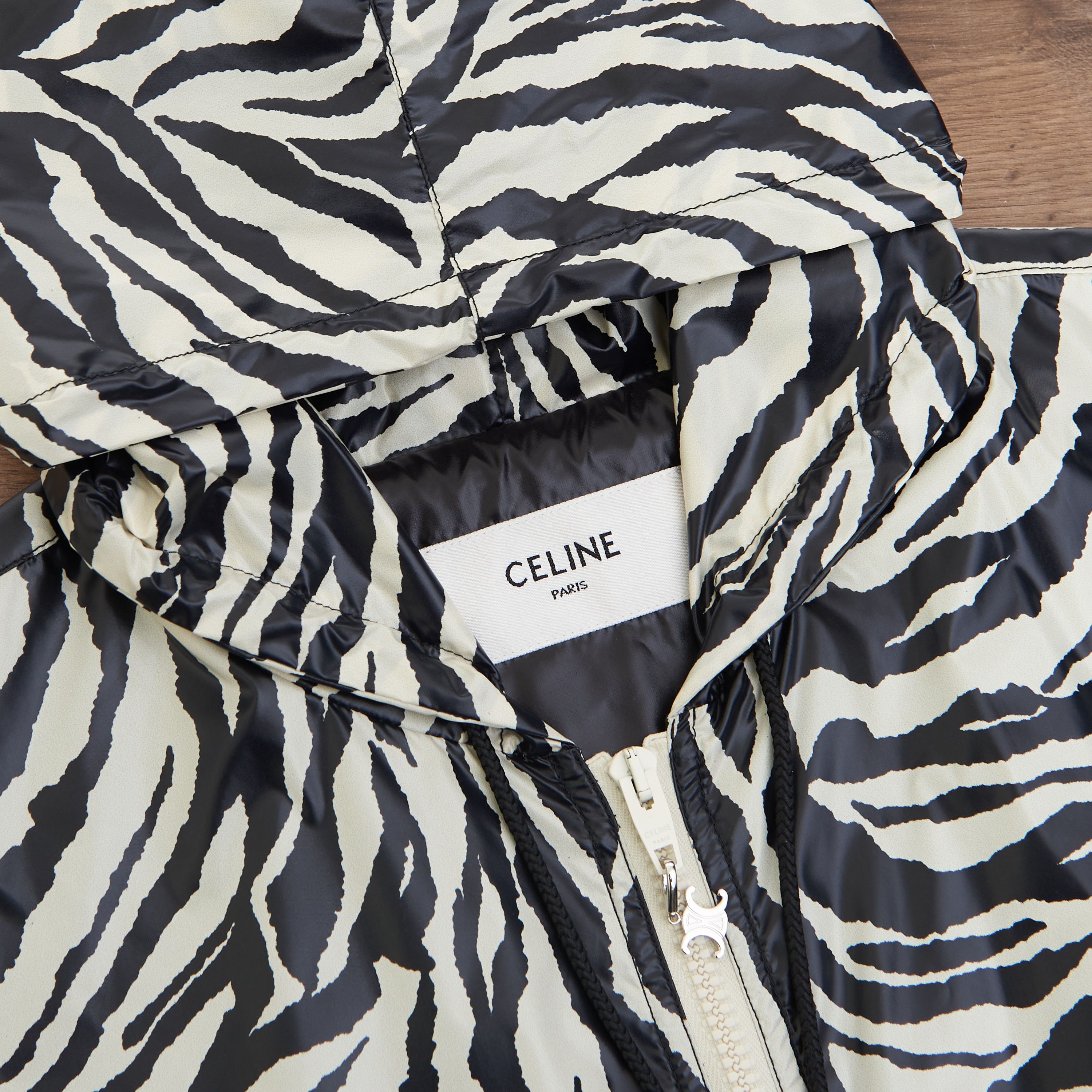 Celine Loose Cut Jacket With Zebra Look & Nylon Coating Size US M / EU 48-50 / 2 - 12 Thumbnail