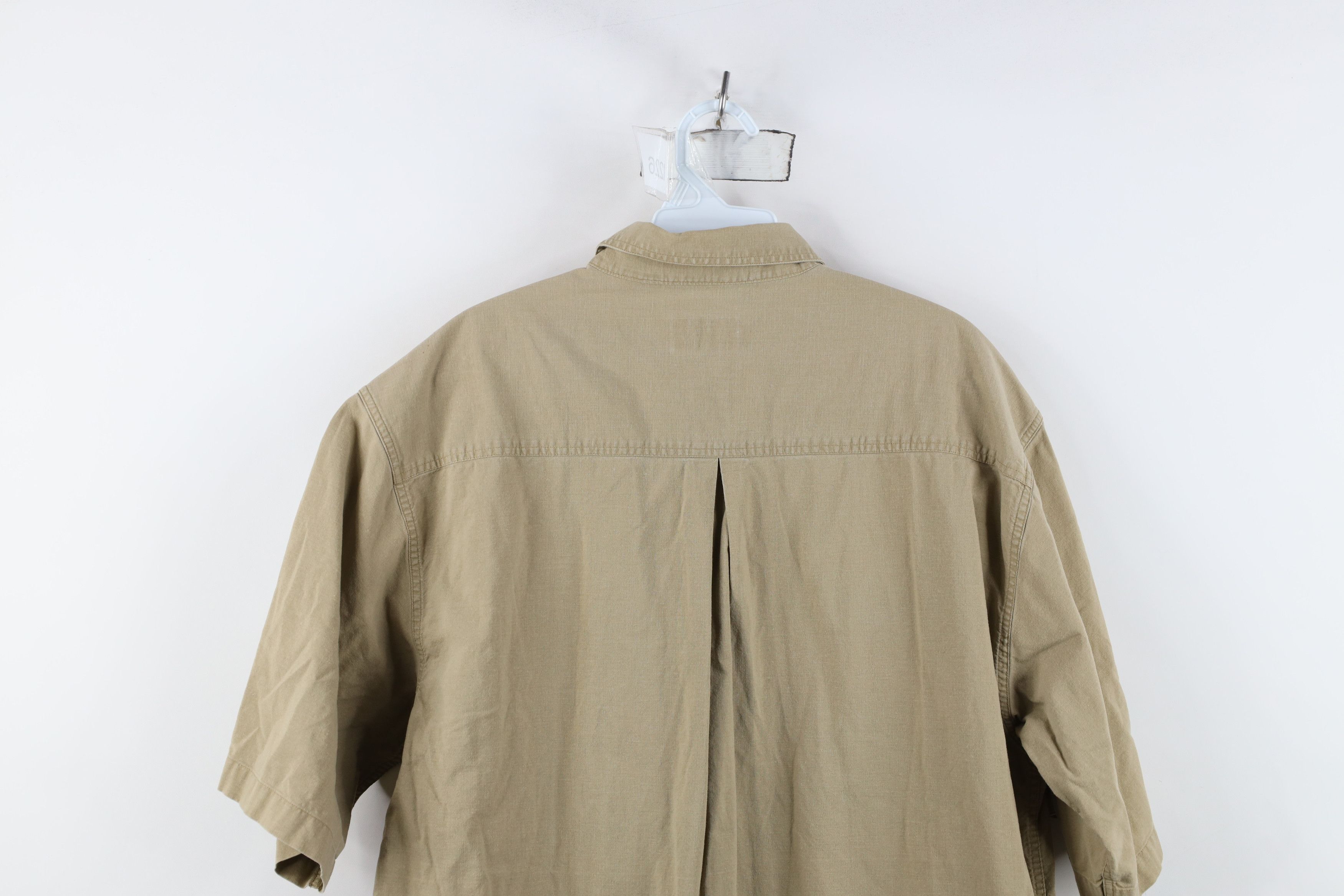 Vintage Vintage 90s Y2K Streetwear Canvas Short Sleeve Button Shirt Size US L / EU 52-54 / 3 - 10 Thumbnail