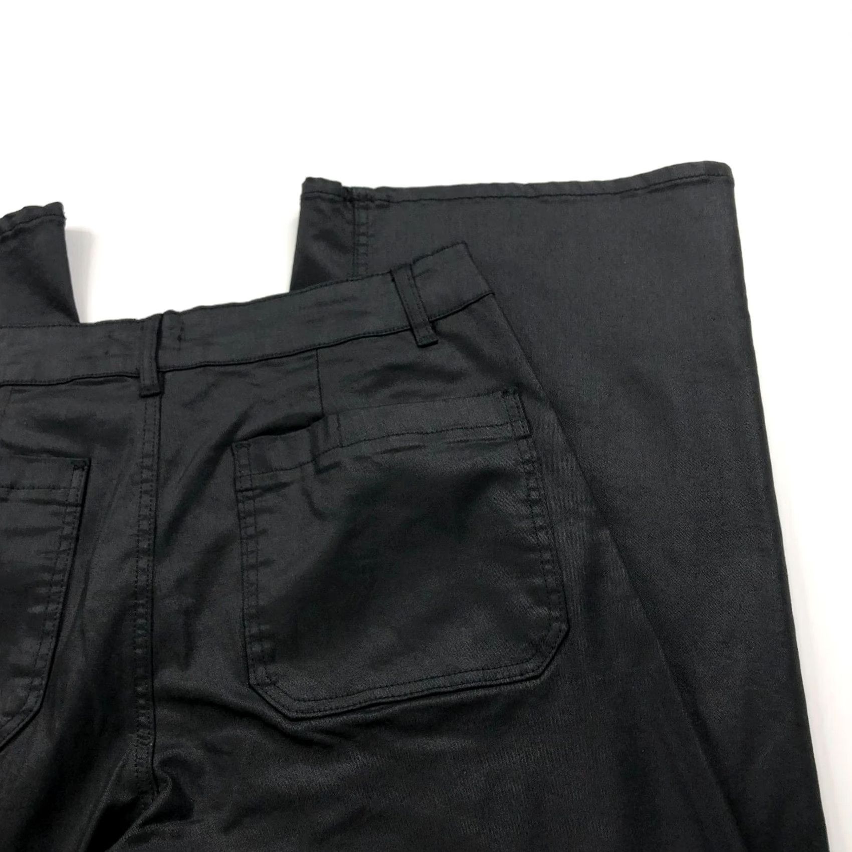 Vintage Oat New York Waxed Coated 12/31 High Rise Wide Leg Pant Black MINT 33W 29L 12 Regular Pants Women Wide-Leg Vintage? No Size 34" / US 12 / IT 48 - 2 Thumbnail