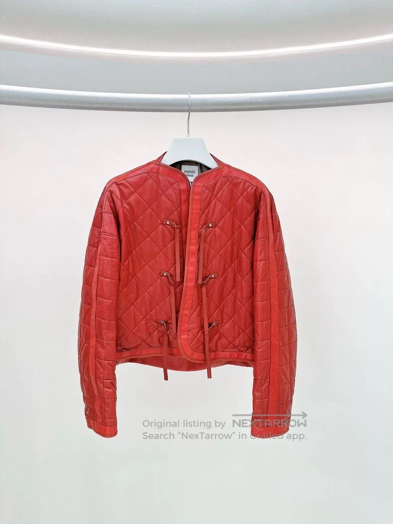 Hermes Hermes Red diamond-patterned leather coat Size XS / US 0-2 / IT 36-38 - 1 Thumbnail