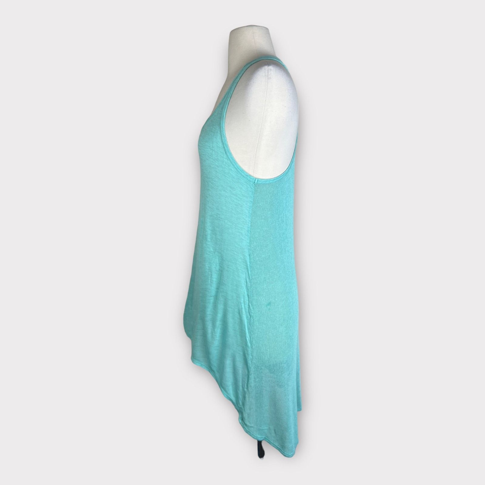 Nordstrom Soprano | Aqua Hi-low Jersey Front Knit Back Tank Top Size M / US 6-8 / IT 42-44 - 5 Thumbnail