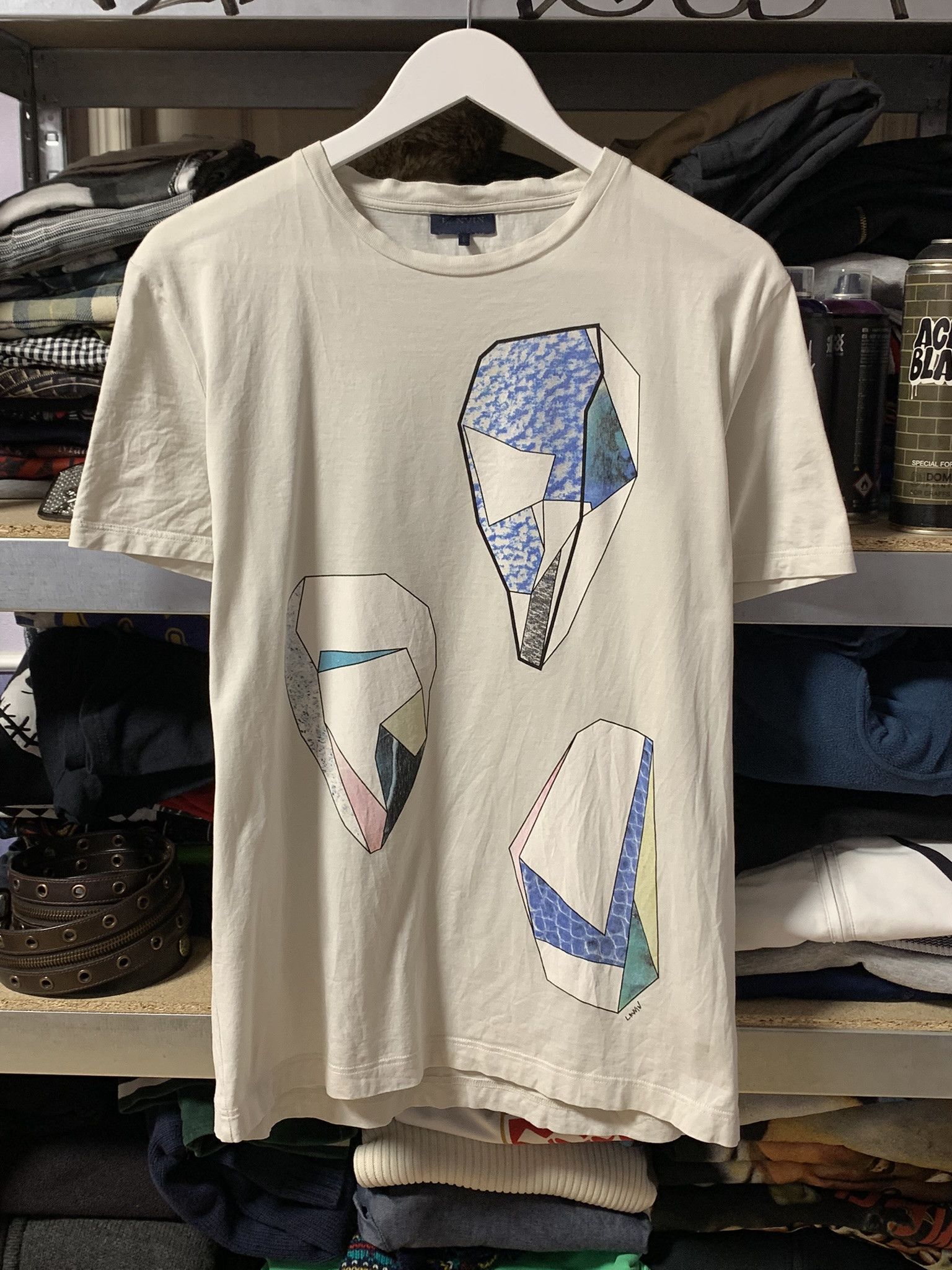 Lanvin LANVIN LIMITED EDITION ROCK-PRINT COTTON-JERSEY T-SHIRT Size US L / EU 52-54 / 3 - 1 Thumbnail