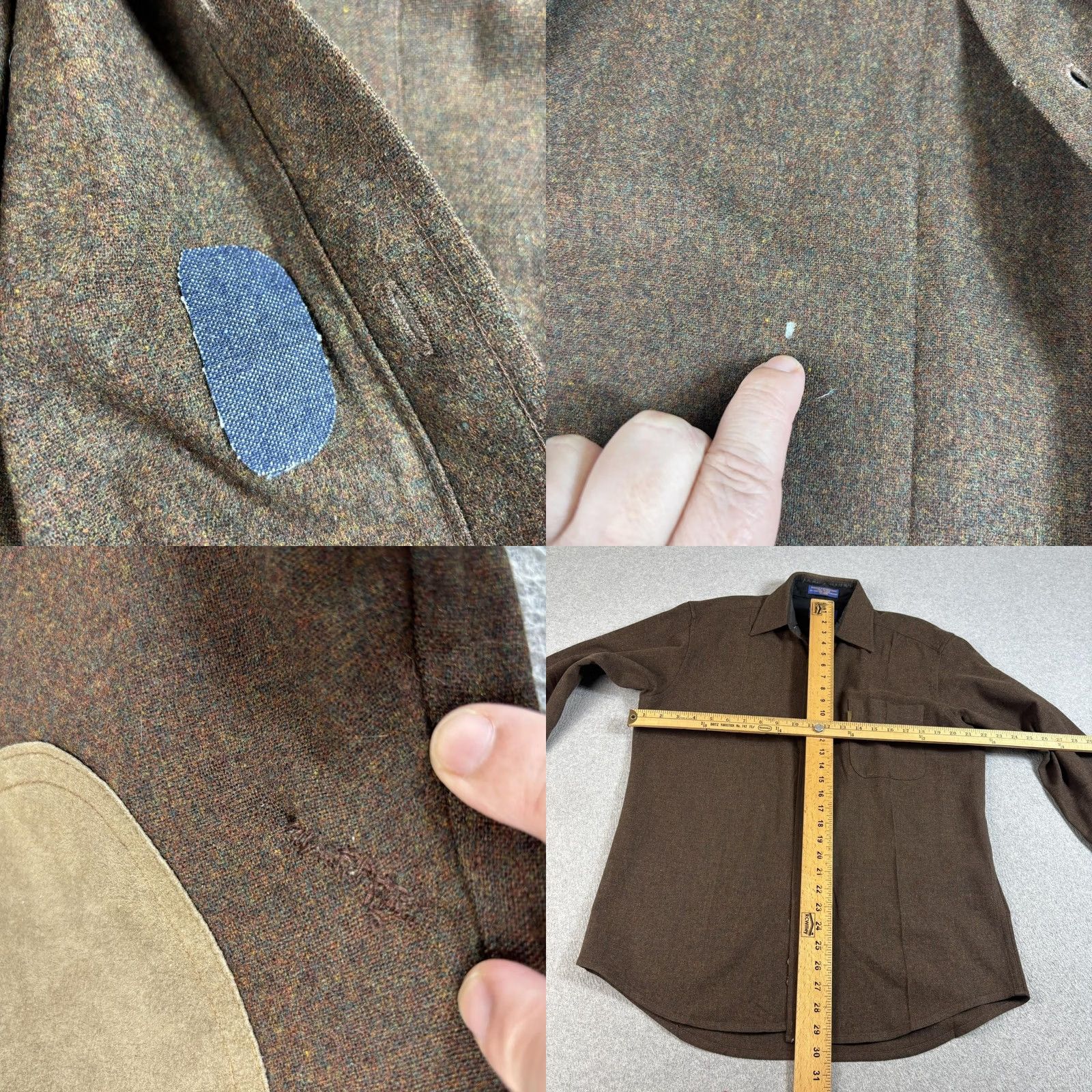 Pendleton Pendleton Shirt Mens Medium Brown Wool Elbow Patch Tweed Heritage Academia Read Size US M / EU 48-50 / 2 - 8 Thumbnail