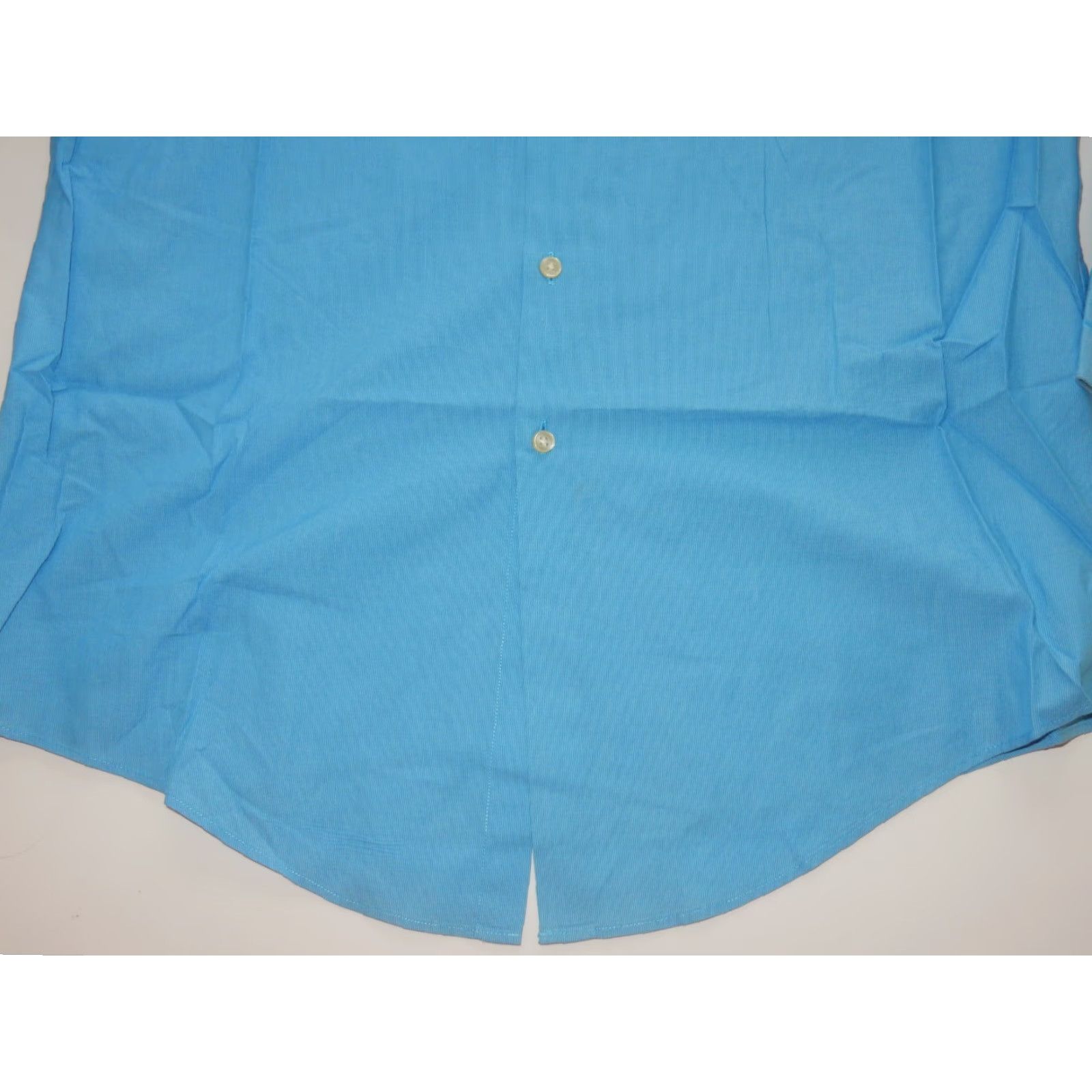 DKNY DKNY Men's Dress Shirt Size 16.5-34/35 Regular Slim Solid Blue 100% Cotton Shirt Mens Size 46R - 2 Thumbnail