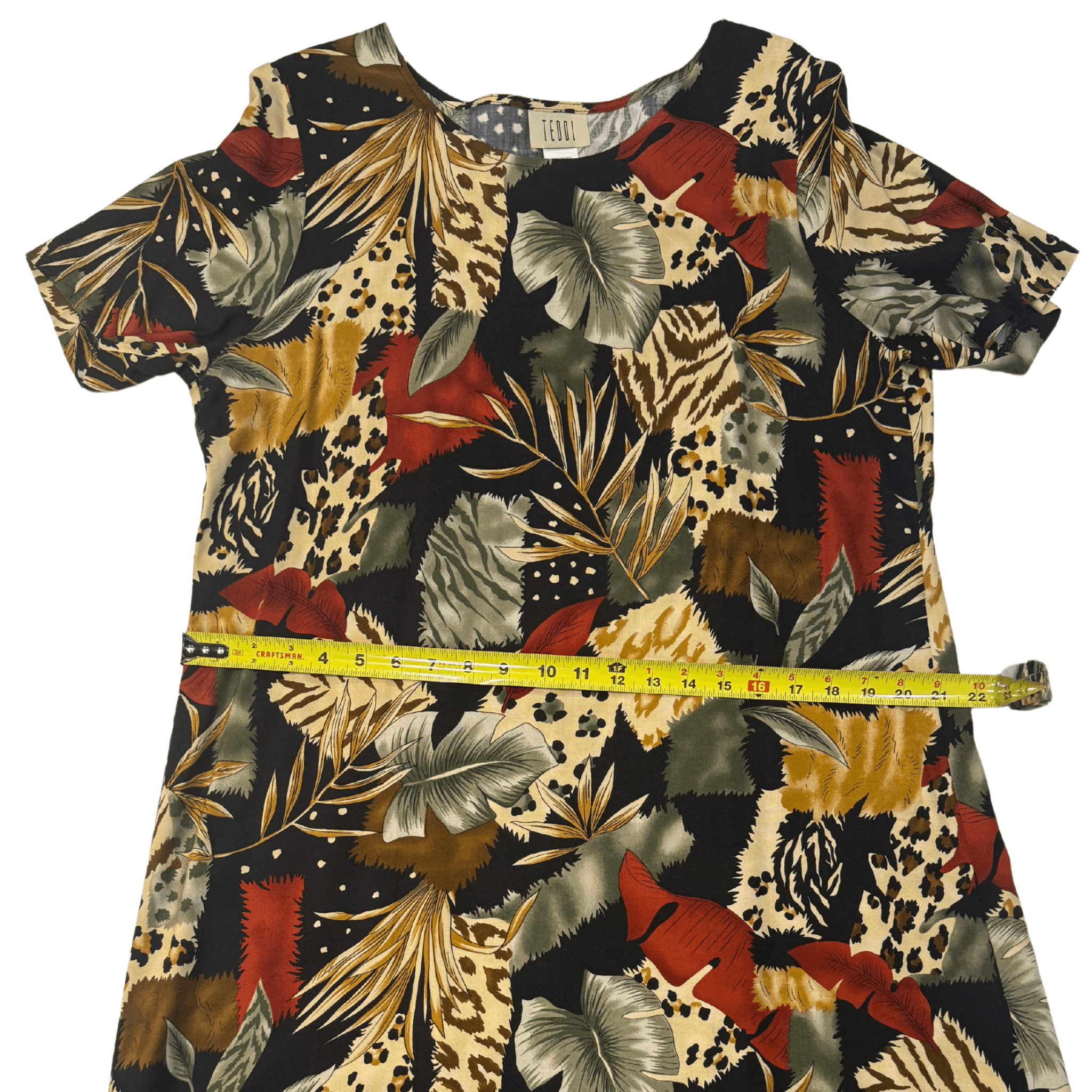 Vintage Vintage Safari-Inspired Drop Waist Midi Dress | L | Teddi Size L / US 10 / IT 46 - 7 Thumbnail
