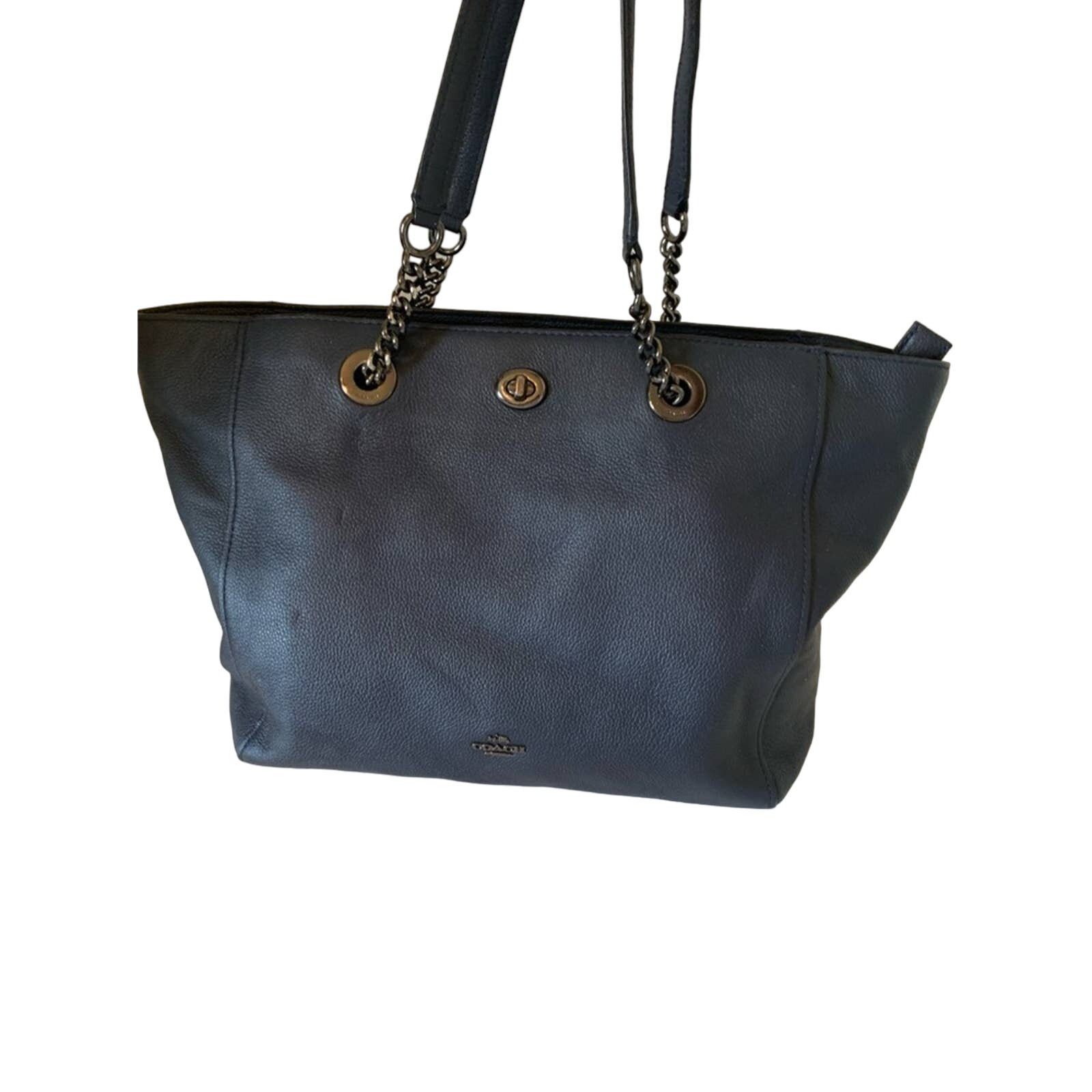 Coach Coach turnlock chain tote in navy blue Grailed