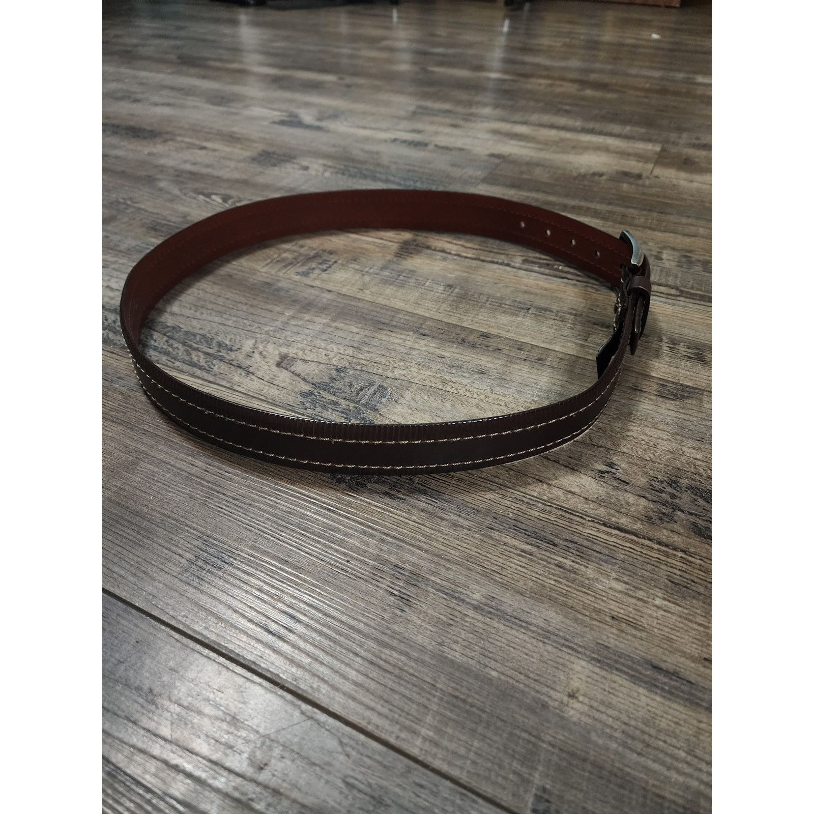 Daniel Cremieux Daniel Cremieux Brown stitching belt Italian Leather Sz38 G Size 38 - 2 Thumbnail