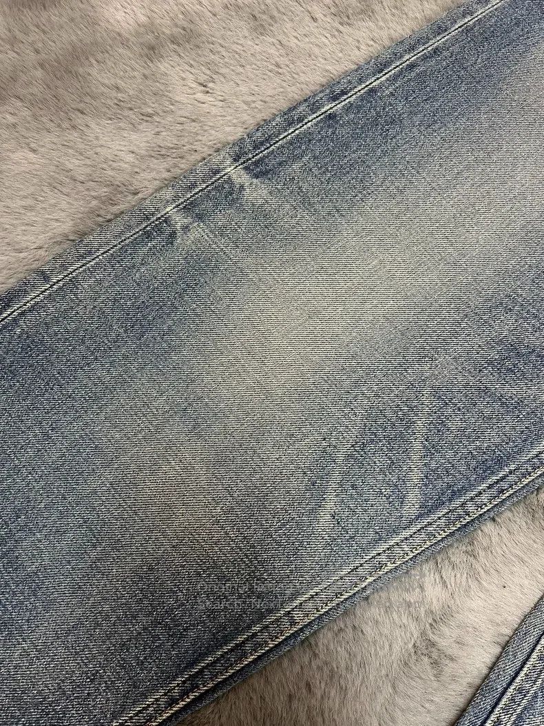Celine Washed Blue Straight Leg Wide Leg Jeans