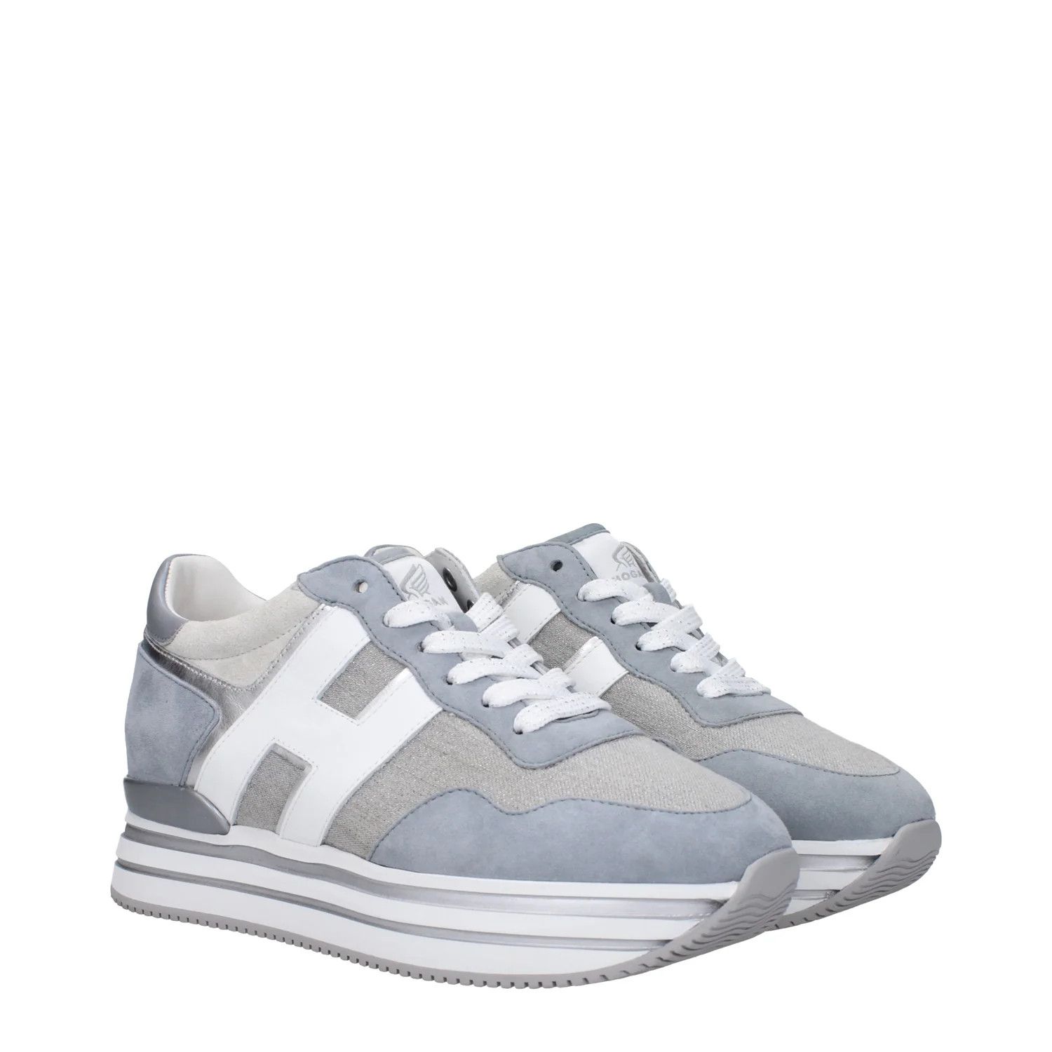 Hogan ob1o1e1124 Fabric Sneakers in Gray Silver Size US 10 / IT 40 - 2 Thumbnail