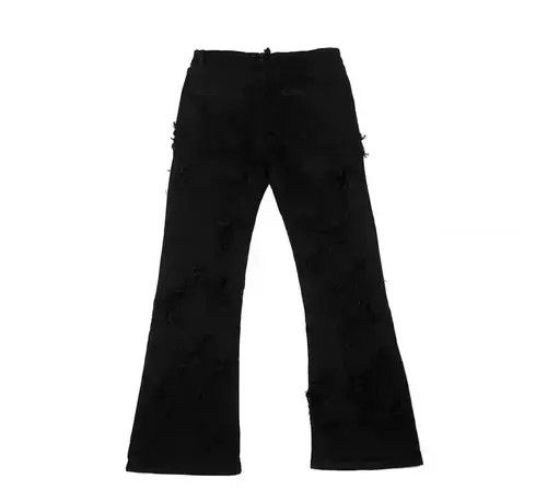 Japanese Brand × Jean Handmade niche punk rose gold wax coated micro-flared jeans Size US 32 / EU 48 - 3 Thumbnail