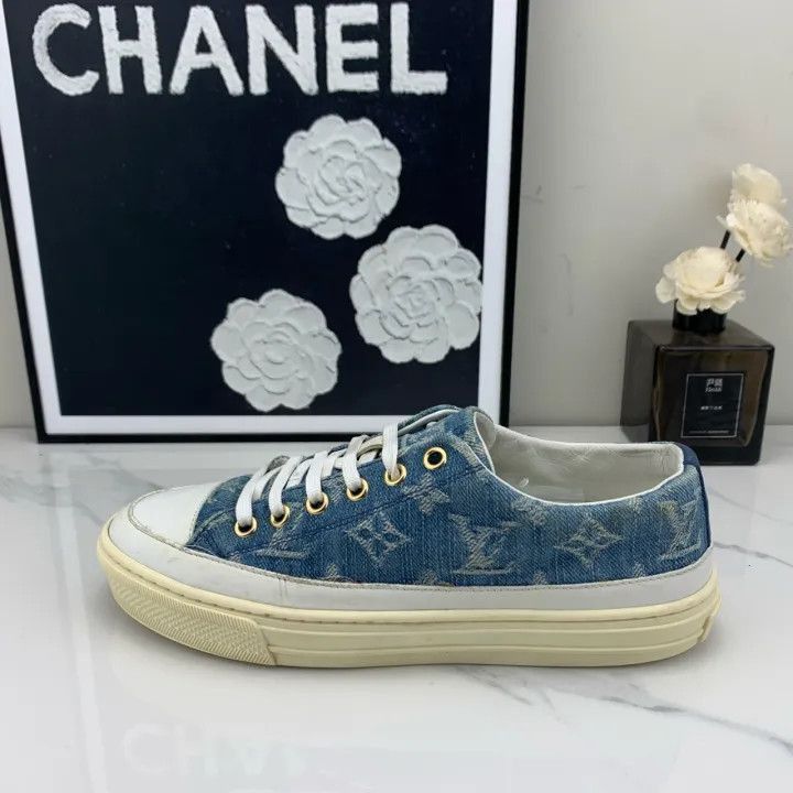 Louis Vuitton Louis Vuitton Stylish Denim Low-top Sneakers -2508 Size US 5 / IT 35 - 7 Thumbnail