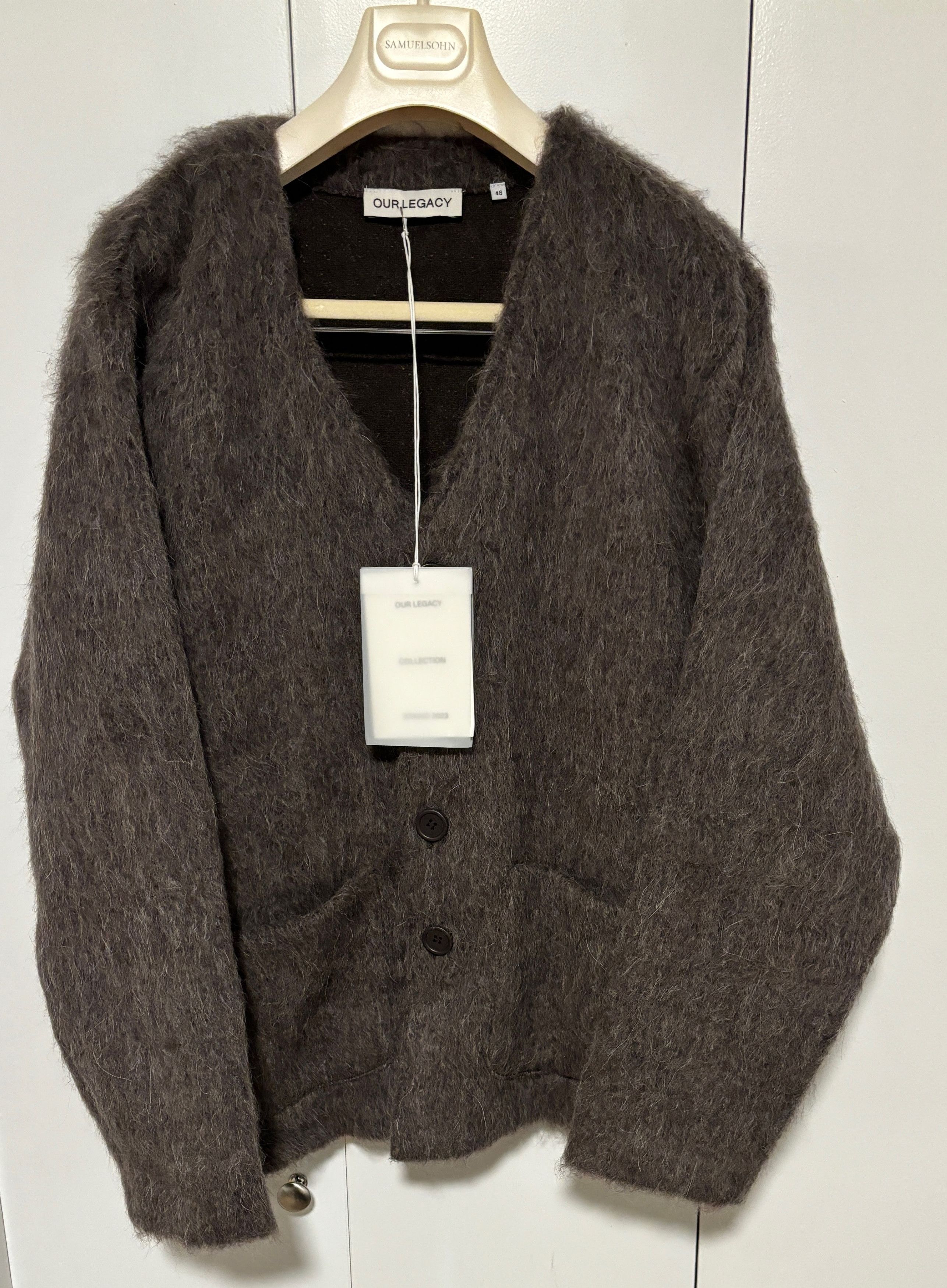 image of Our Legacy Mole Grey Mohair Cardigan 48 M-L, Men's (Size Medium)