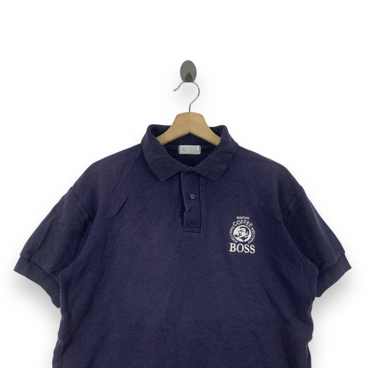 Vintage Vintage BOSS COFFEE SUNTORY Original Design Polo Tee Shirt Size US L / EU 52-54 / 3 - 2 Thumbnail