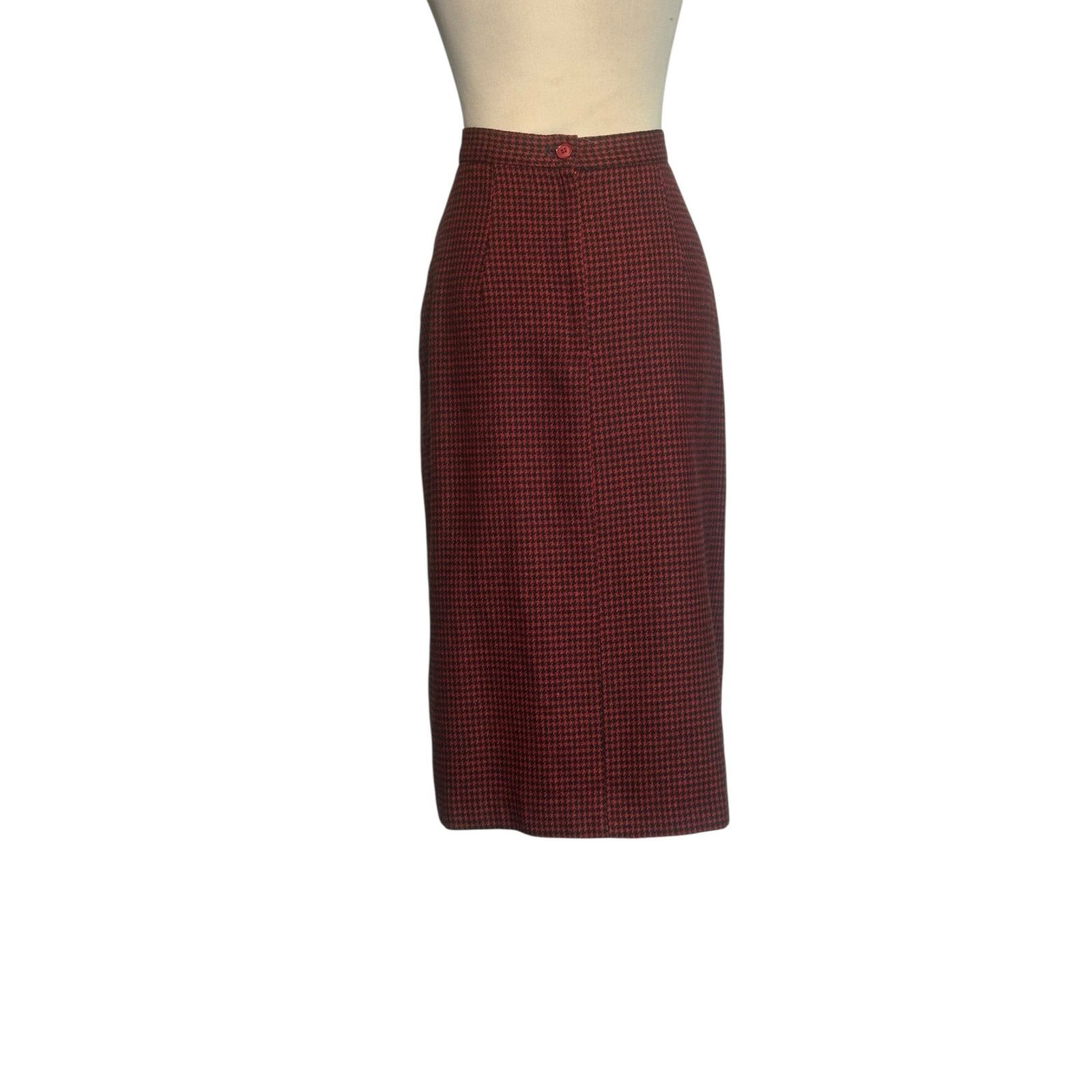 Porsche Design Porsche vintage red black houndstooth pencil skirt size 9/10 Size 27" / US 4 / IT 40 - 18 Thumbnail