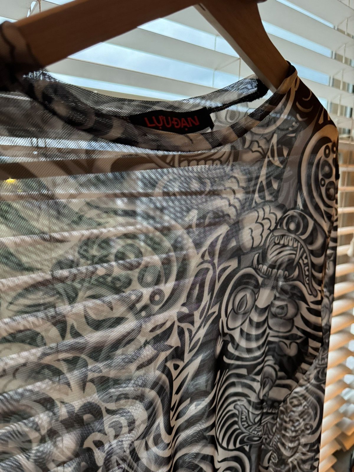 LUU DAN Kamikaze Print Mesh Shirt Size US M / EU 48-50 / 2 - 2 Thumbnail