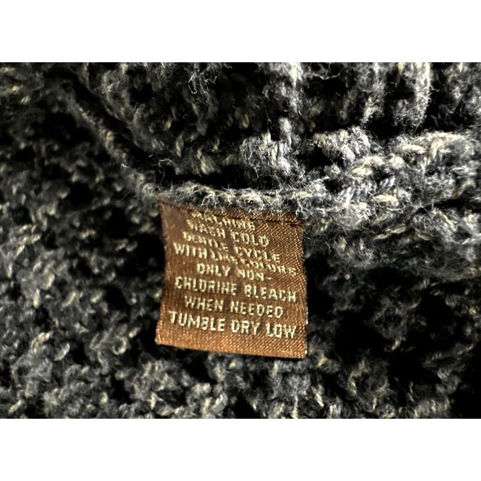 Vintage Tassa Elba S.p.A. Mens Large Charcoal Grey 100% Cotton Waffle-Knit Crewneck Sweater Knit Pullover Size US L / EU 52-54 / 3 - 4 Thumbnail
