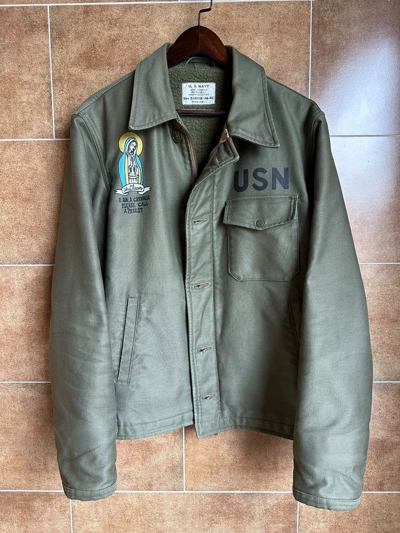 リアルマッコイズ ST.CHRISTOPHER  A-2デッキジャケット XL リアルマッコイズ ST.CHRISTOPHER A-2デッキジャケット XL