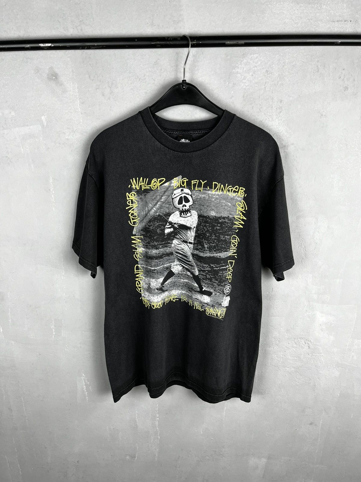 Stussy × Vintage Rare Vintage Stussy Skull Tshirt DISTRESSED Size US L / EU 52-54 / 3 - 4 Thumbnail