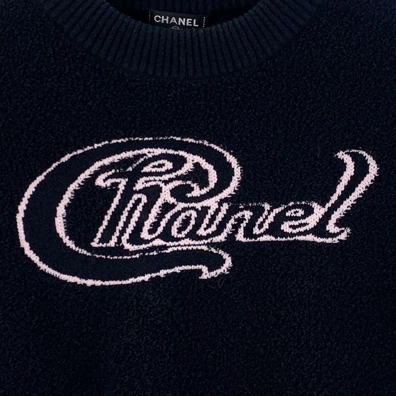 Chanel Chanel Black Logo Embroidered Knit Top -2505 Size US XXS / EU 40 - 4 Thumbnail