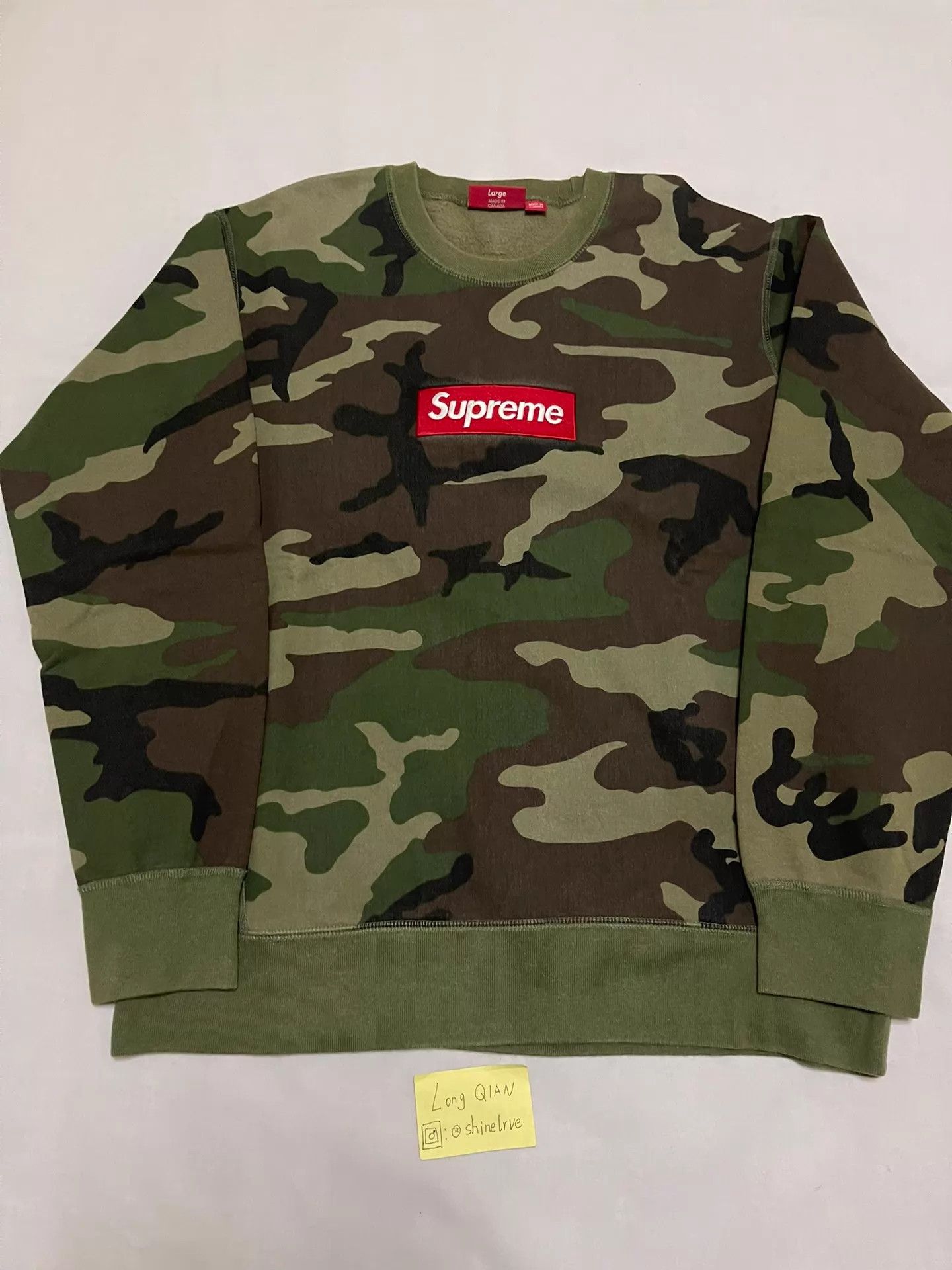 Supreme Supreme Woodland Camo Box Logo Crewneck L (Used, VG) Size US L / EU 52-54 / 3 - 1 Thumbnail