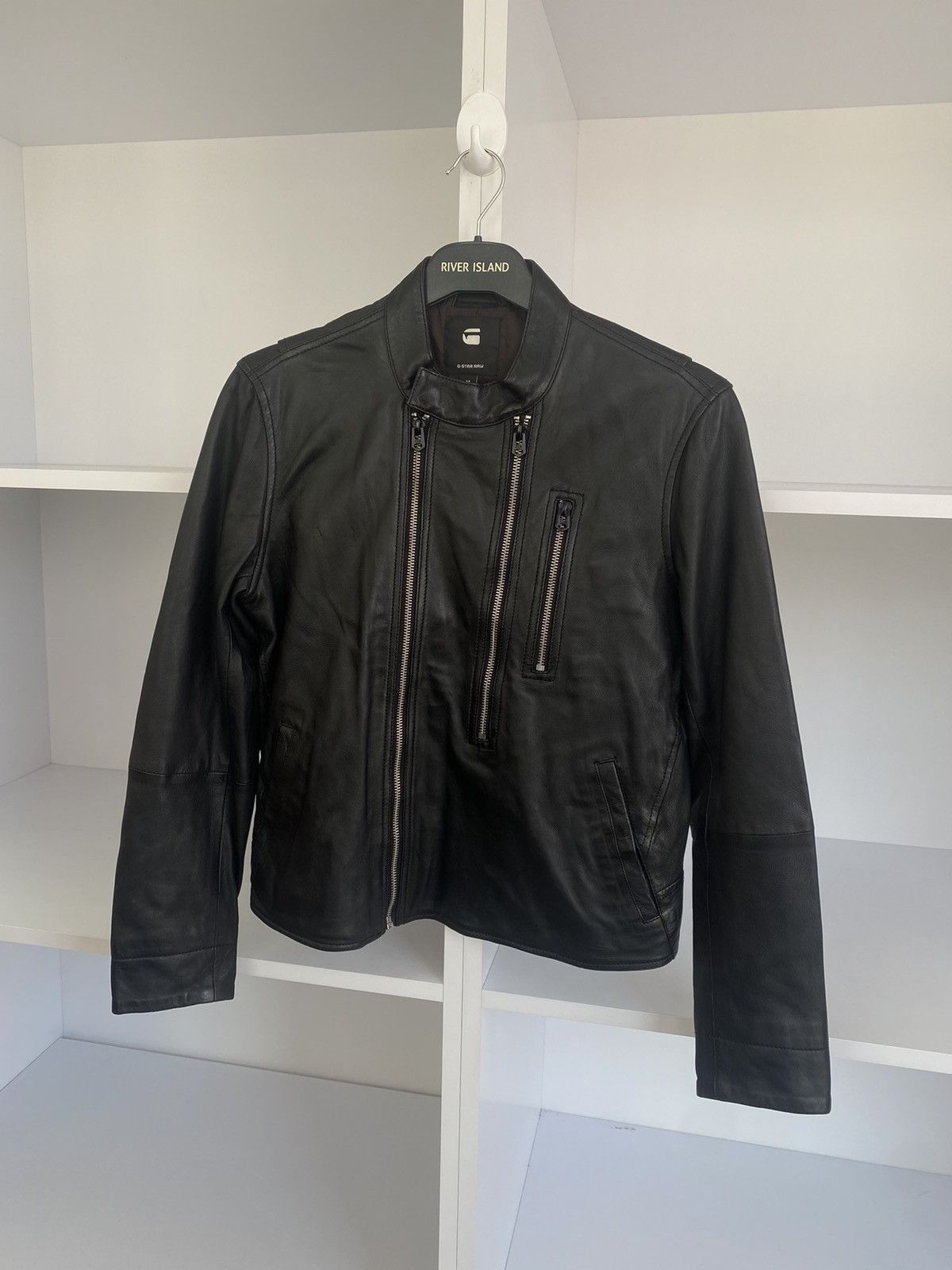G-Star × Vintage Vintage G Star Raw Leather Hybrid Slim Biker wmns jacket Size M / US 6-8 / IT 42-44 - 4 Thumbnail