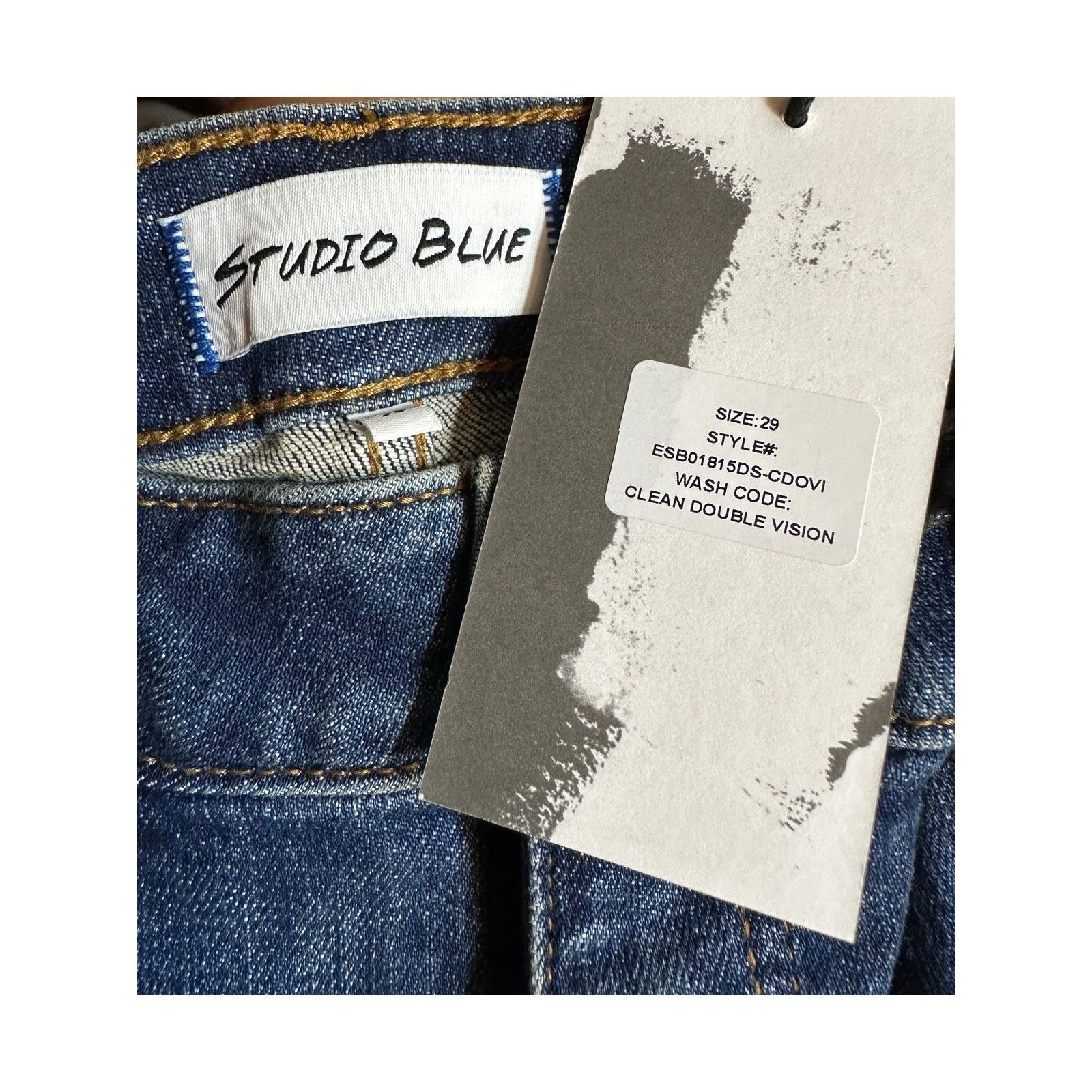 Other Studio Blue Straight Jeans Clean Double Vision 29 Size 29" - 13 Thumbnail