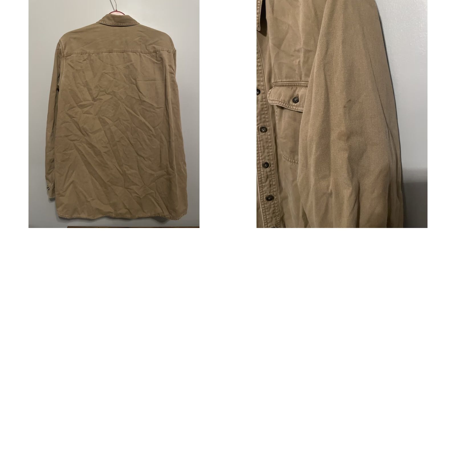 Vintage VINTAGE L.L.Bean Mens Tan Beige Flannel Lined Chore Shirt Jacket M Beige Flannel Lined Canvas Work Shirt Jacket 2 Pockets 90s Men Size US M / EU 48-50 / 2 - 8 Thumbnail