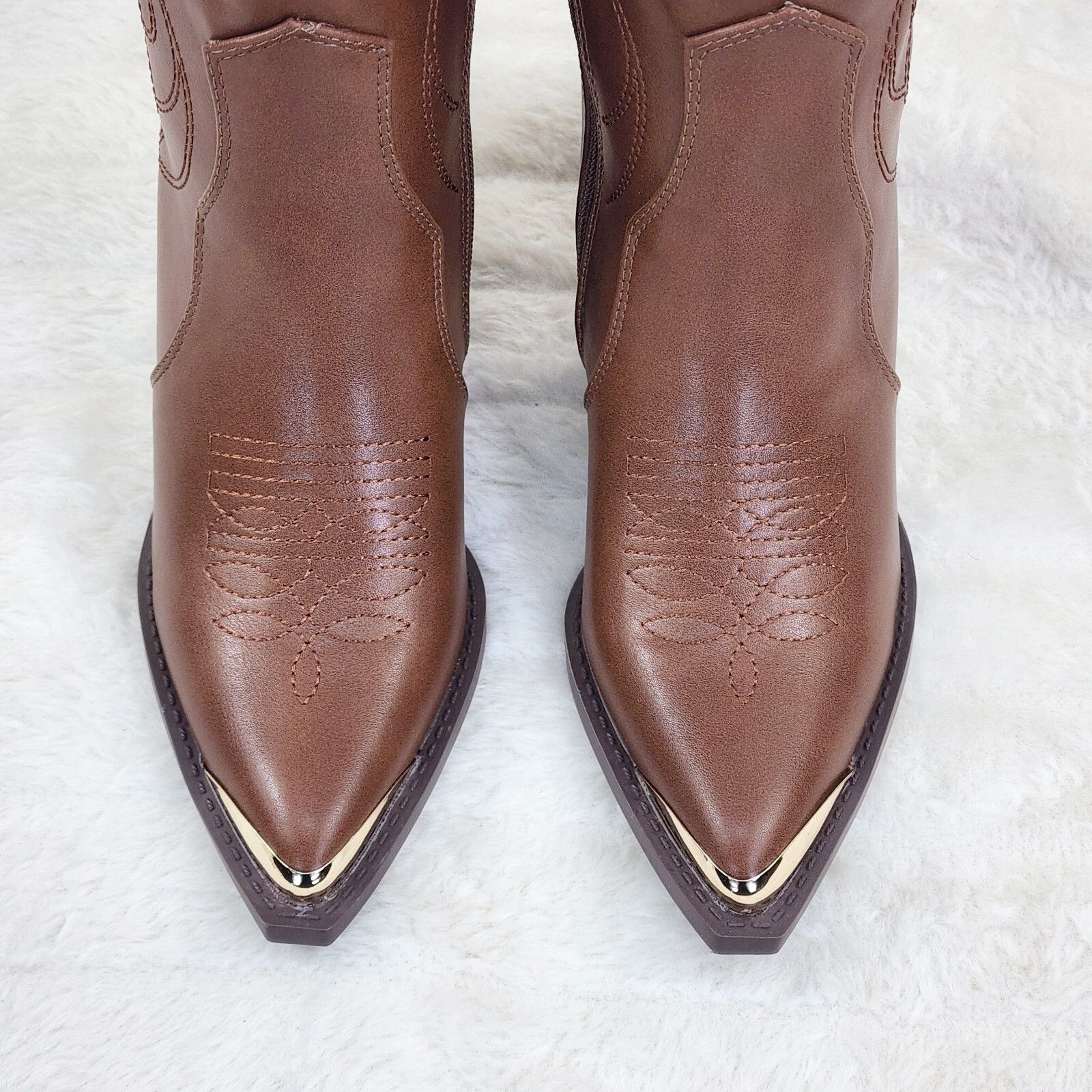 Other Tallas Tan Cowgirl Cowboy Ankle Boots Western Block Heels US Size US 10 / IT 40 - 4 Thumbnail