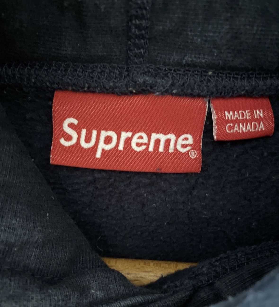 Navy Blue Supreme Logo Hoodie