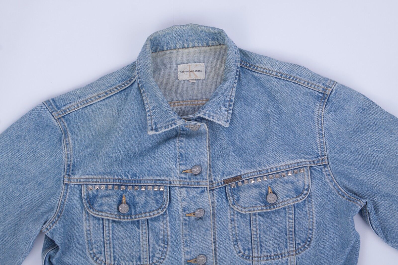 Calvin Klein × Vintage Vintage Women's Calvin Klein Denim Jacket Blue L Italy Size L / US 10 / IT 46 - 6 Thumbnail