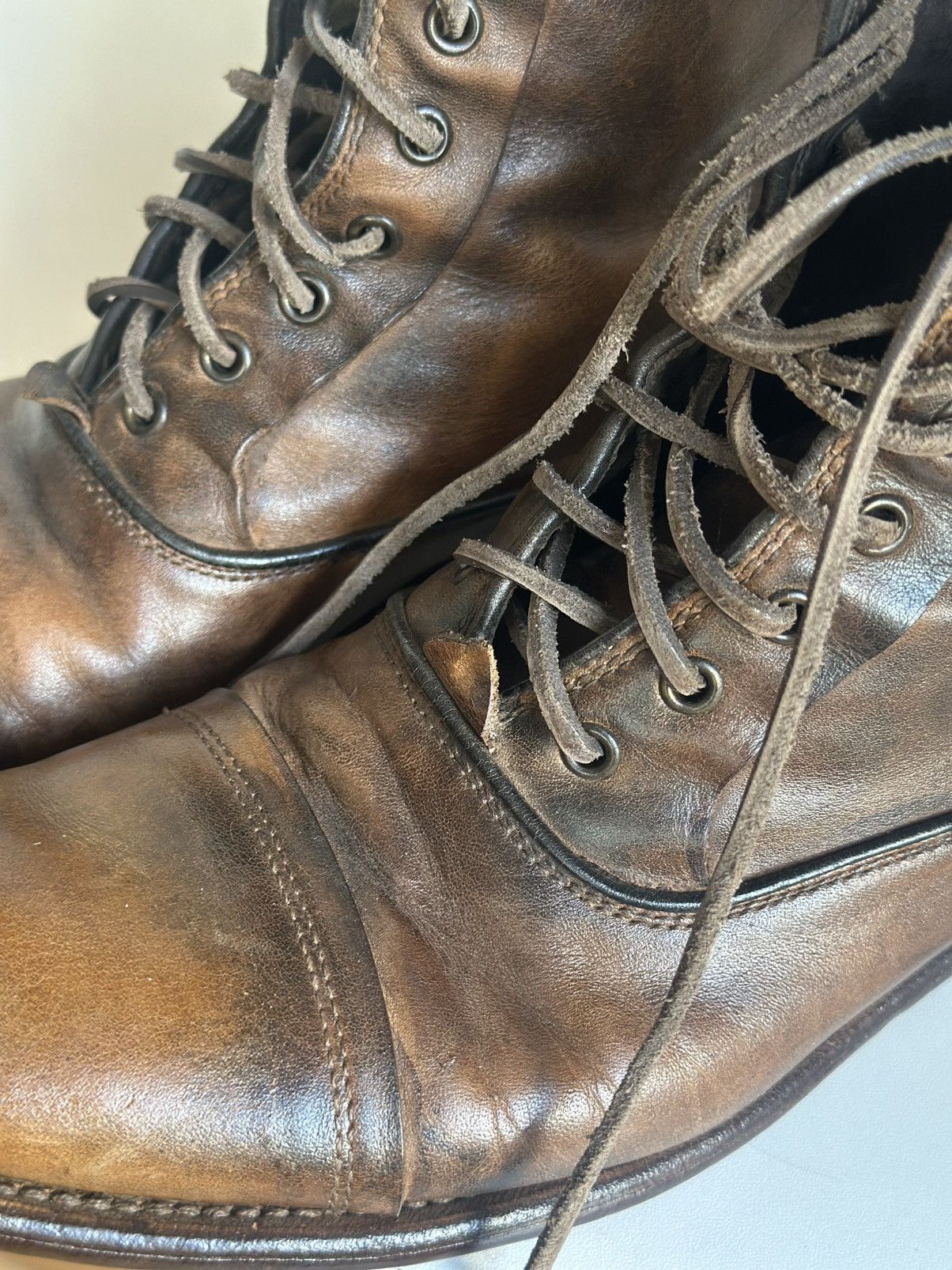 John Varvatos John Varvatos Freeman Rockstar Brown military leather boots Size US 8 / EU 41 - 7 Thumbnail