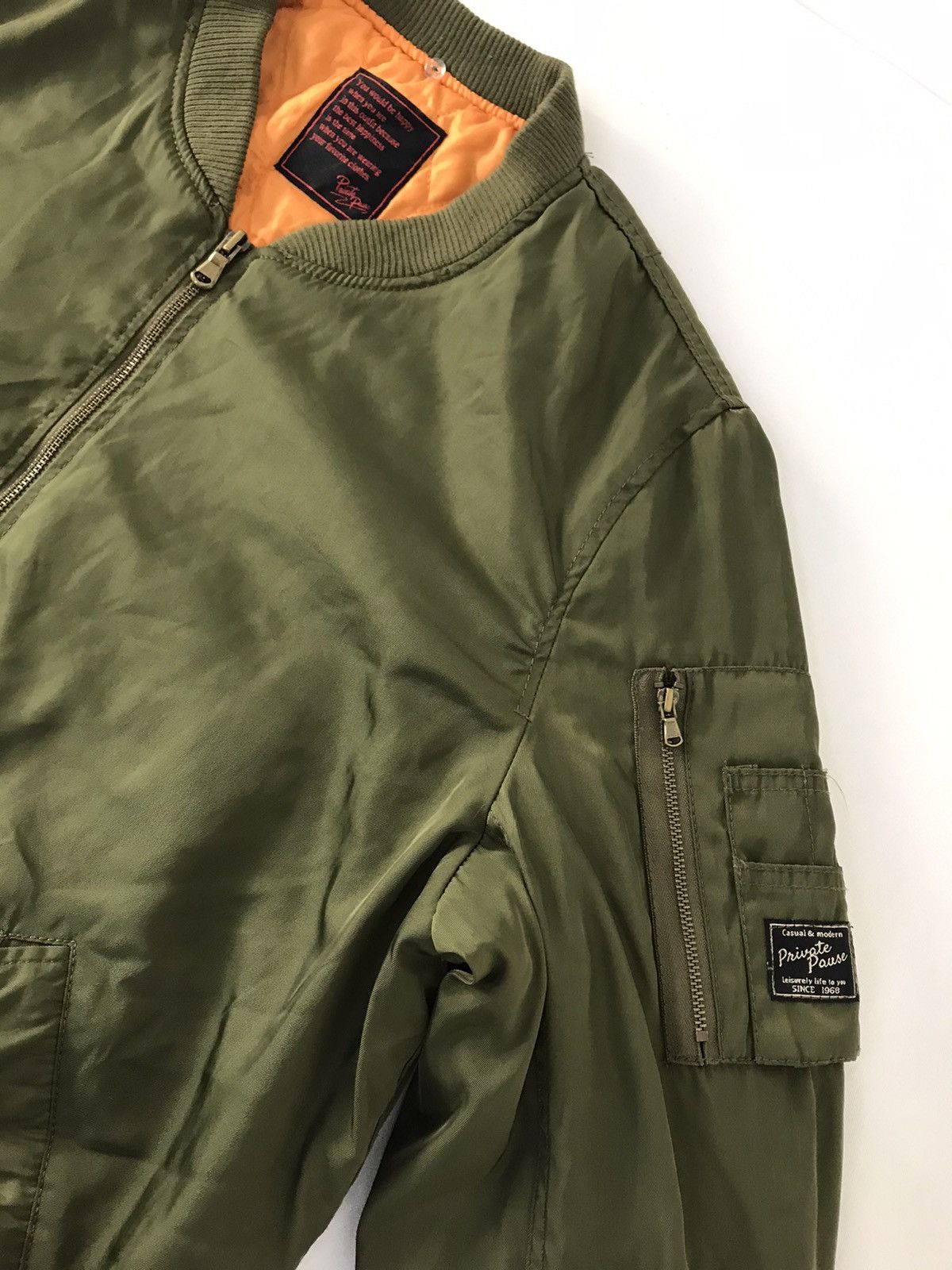 Japanese Brand Private Pause OG Flight Bomber Jacket Full Zip Double Pocket Size US XL / EU 56 / 4 - 4 Thumbnail
