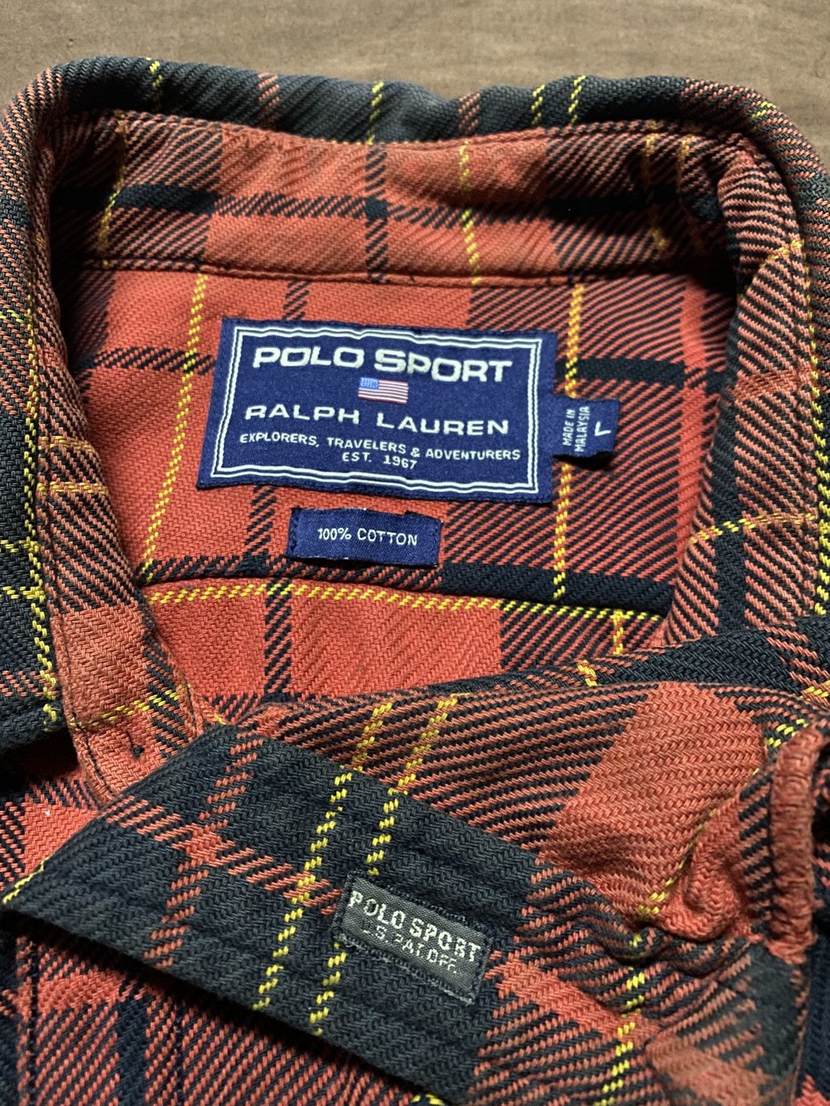 Polo Ralph Lauren Vintage Polo Sport Ralph Lauren Distressed Flannel Size US L / EU 52-54 / 3 - 5 Thumbnail