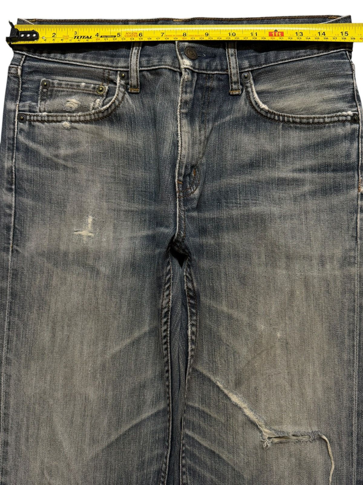 Uniqlo Vintage Y2K Japanese Uniqlo Mud Wash Whiskers Distress Baggy Size US 30 / EU 46 - 8 Thumbnail