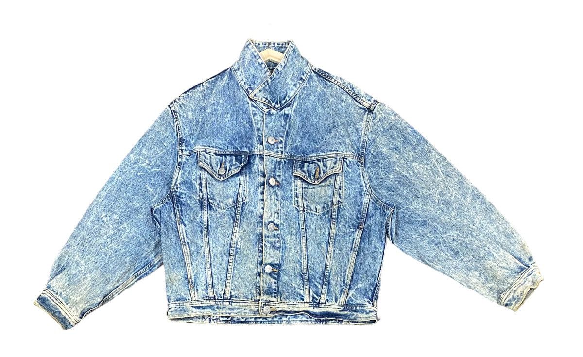 Edwin Vtg EDWIN Acid Wash Denim Jacket Button (L) Size US L / EU 52-54 / 3 - 1 Thumbnail